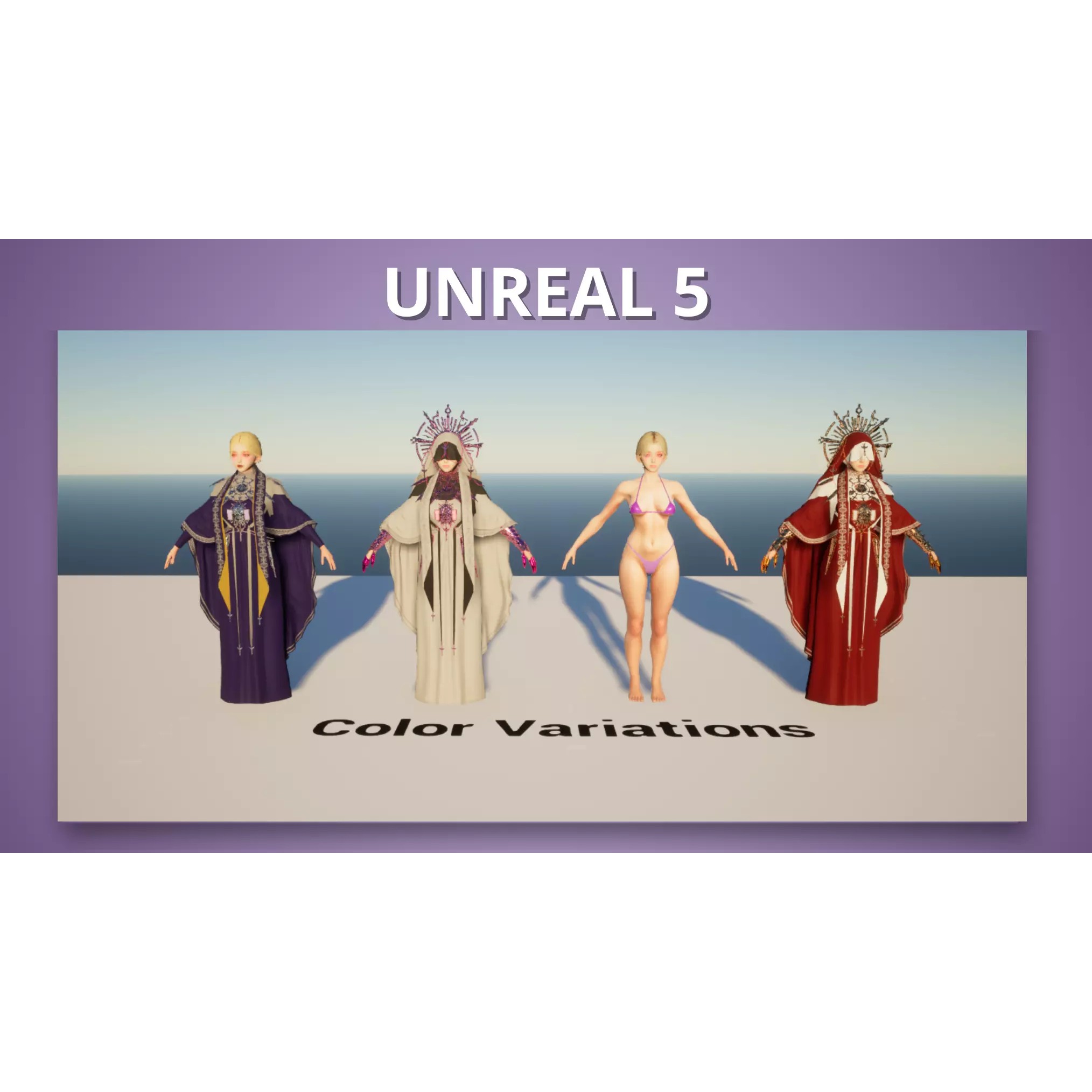 Dark Priestess - Low-Poly Game-Ready 3D Model - View 19