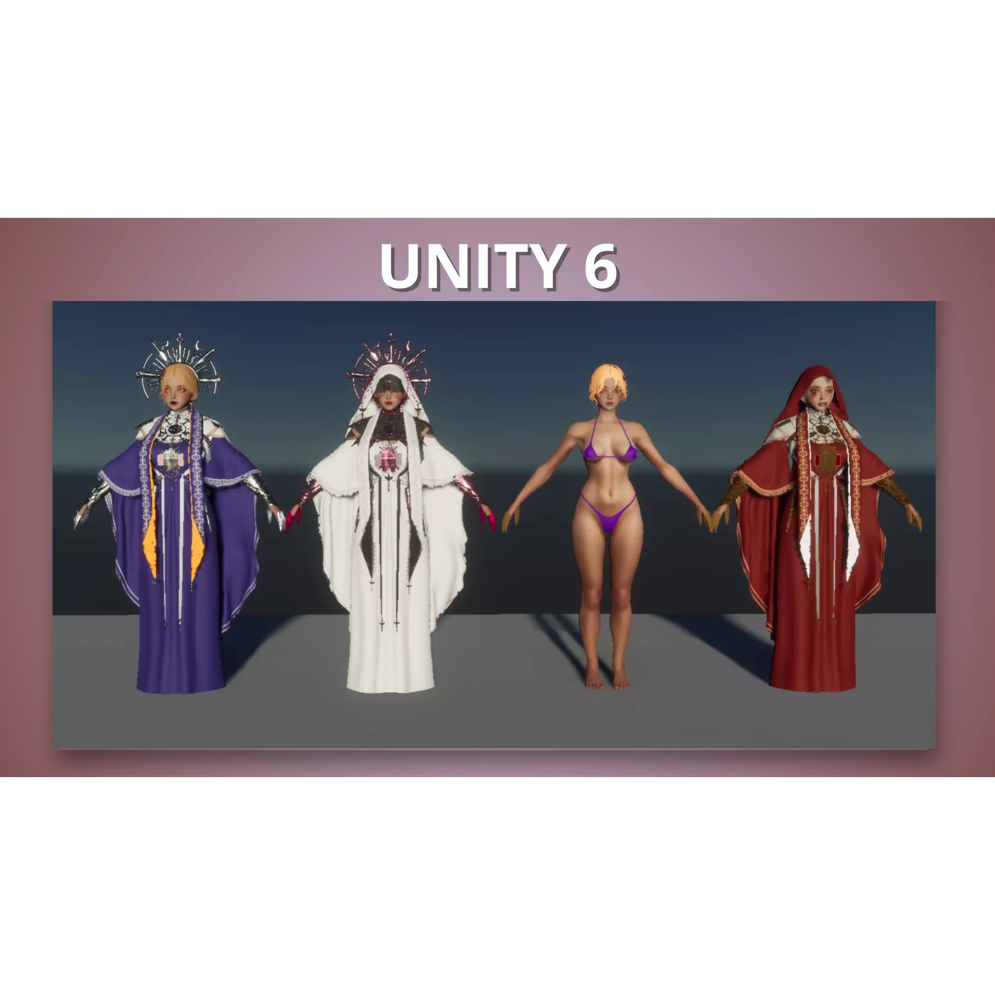 Dark Priestess - Low-Poly Game-Ready 3D Model - View 22