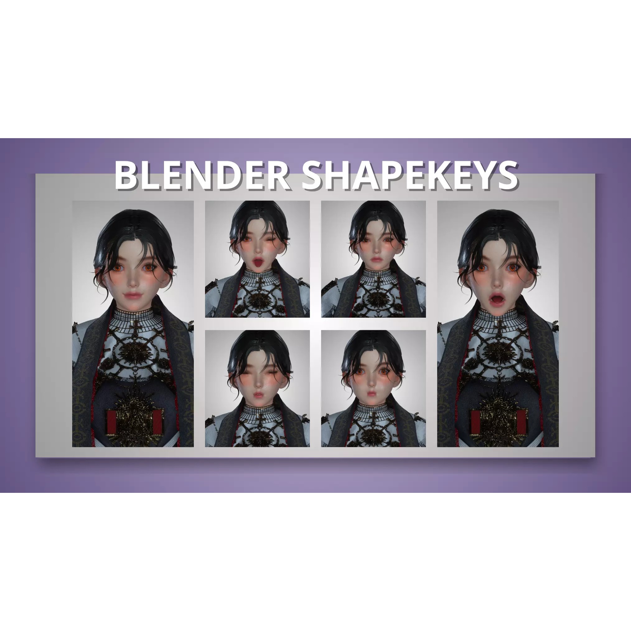 Dark Priestess - Low-Poly Game-Ready 3D Model - View 8