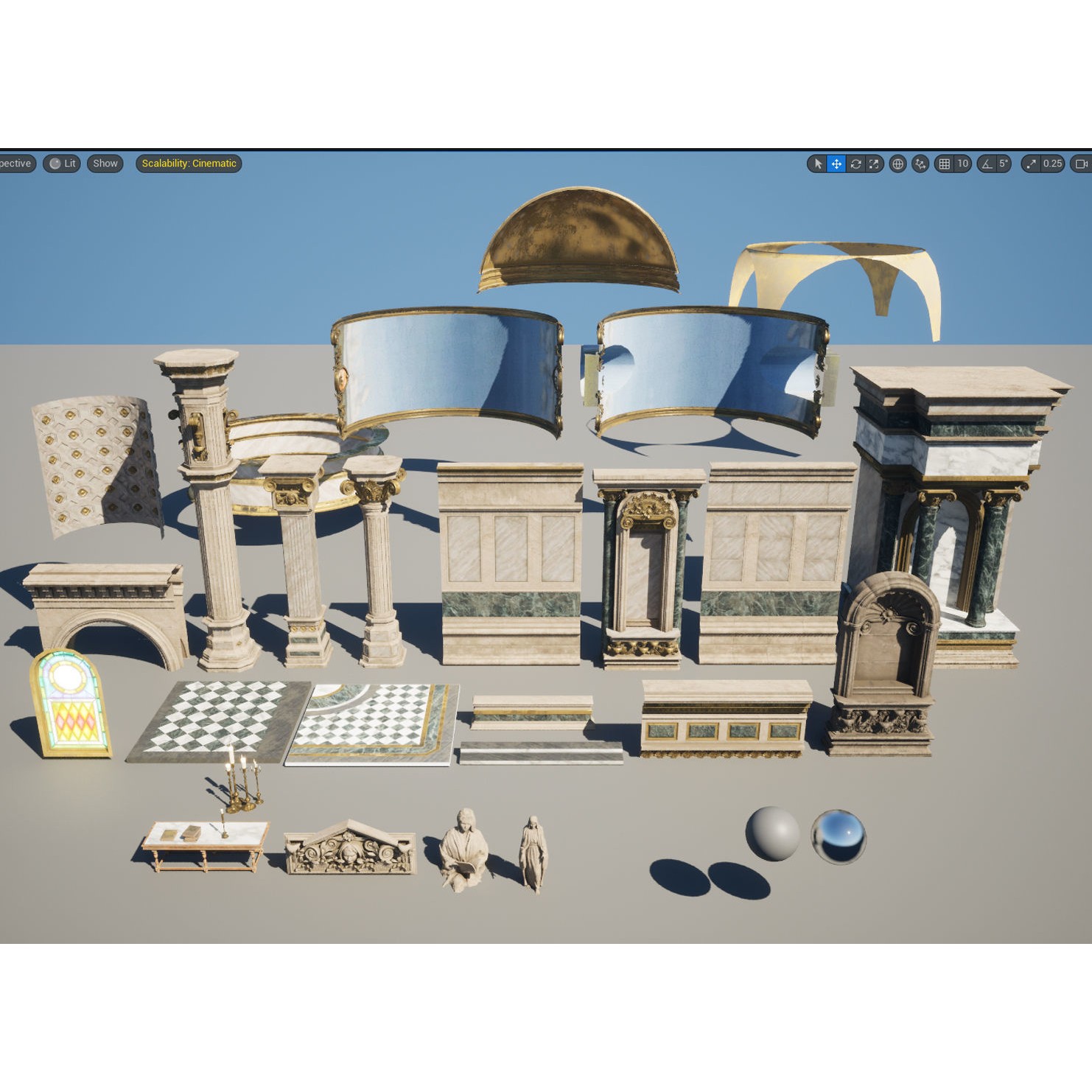 Dark Cathedral - Low-Poly Game-Ready 3D Model