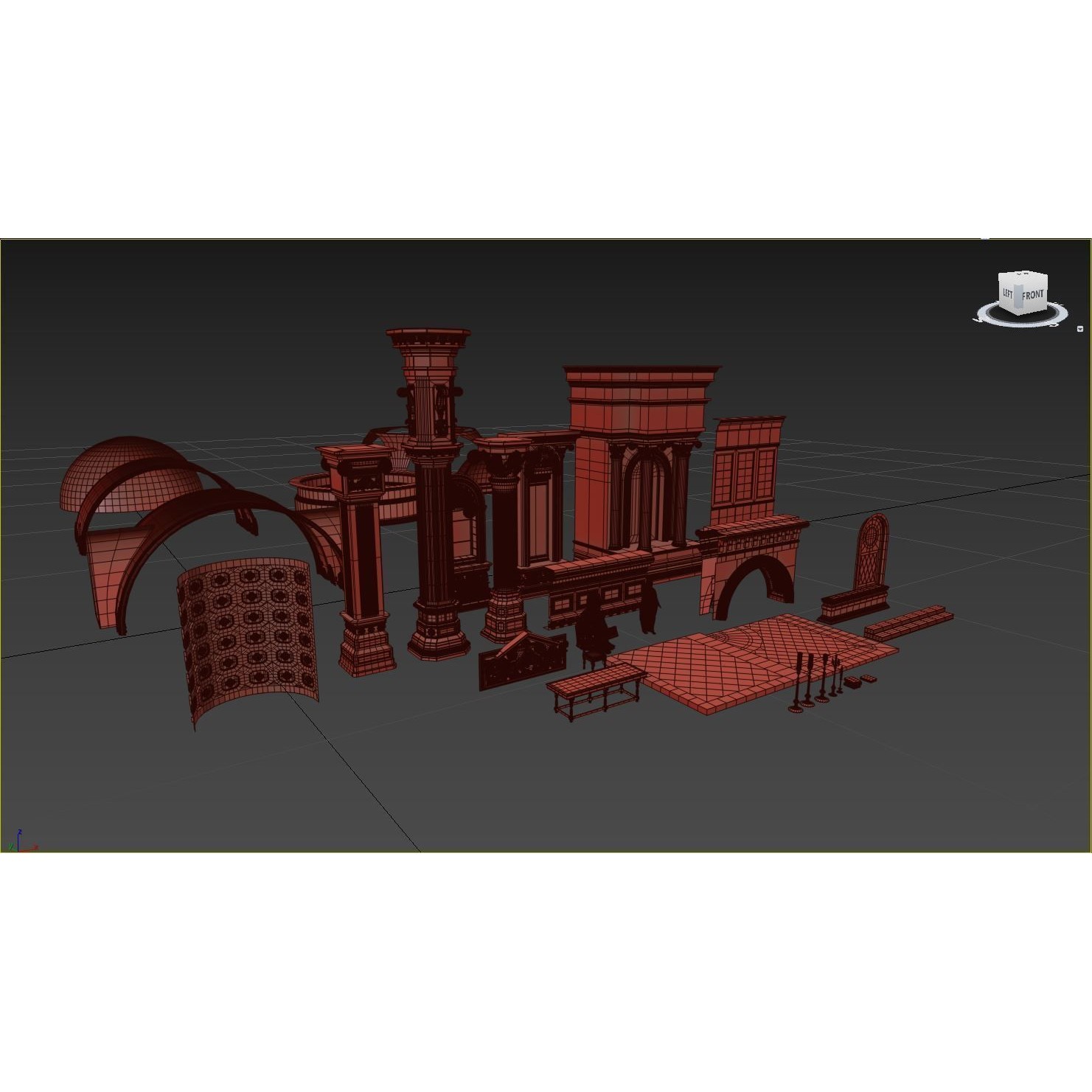 Dark Cathedral - Low-Poly Game-Ready 3D Model - View 11