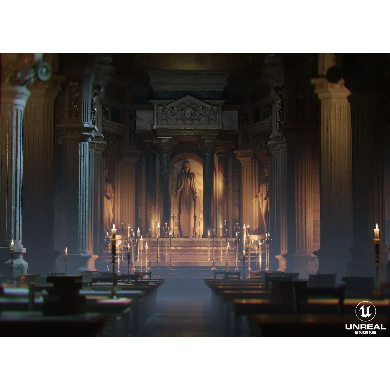 Dark Cathedral - Low-Poly Game-Ready 3D Model - View 2