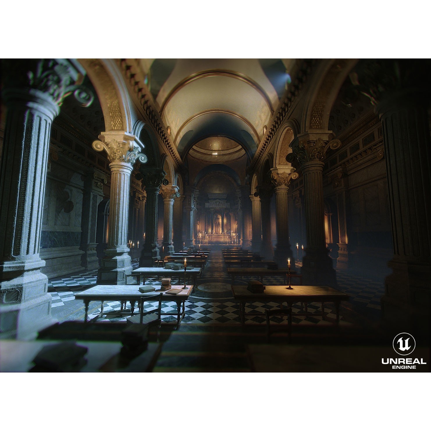 Dark Cathedral - Low-Poly Game-Ready 3D Model - View 3