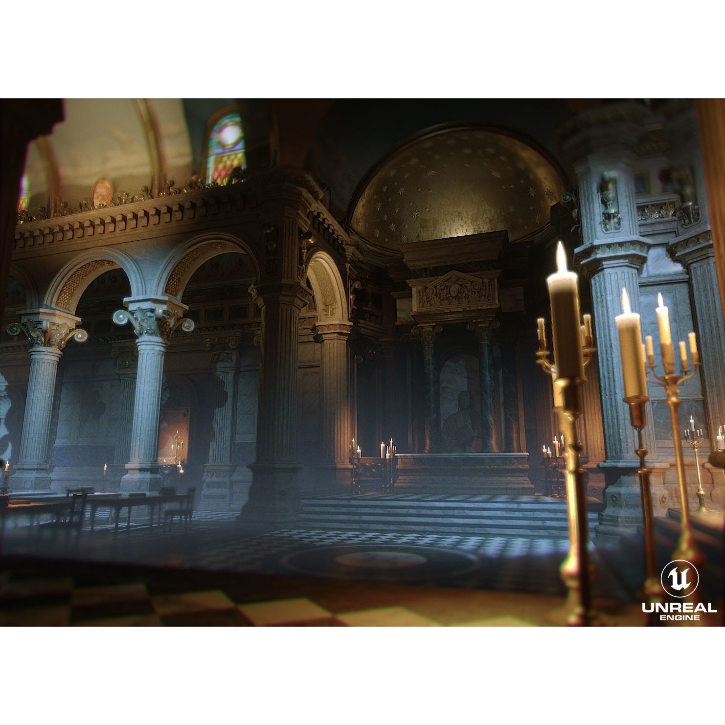 Dark Cathedral - Low-Poly Game-Ready 3D Model - View 5
