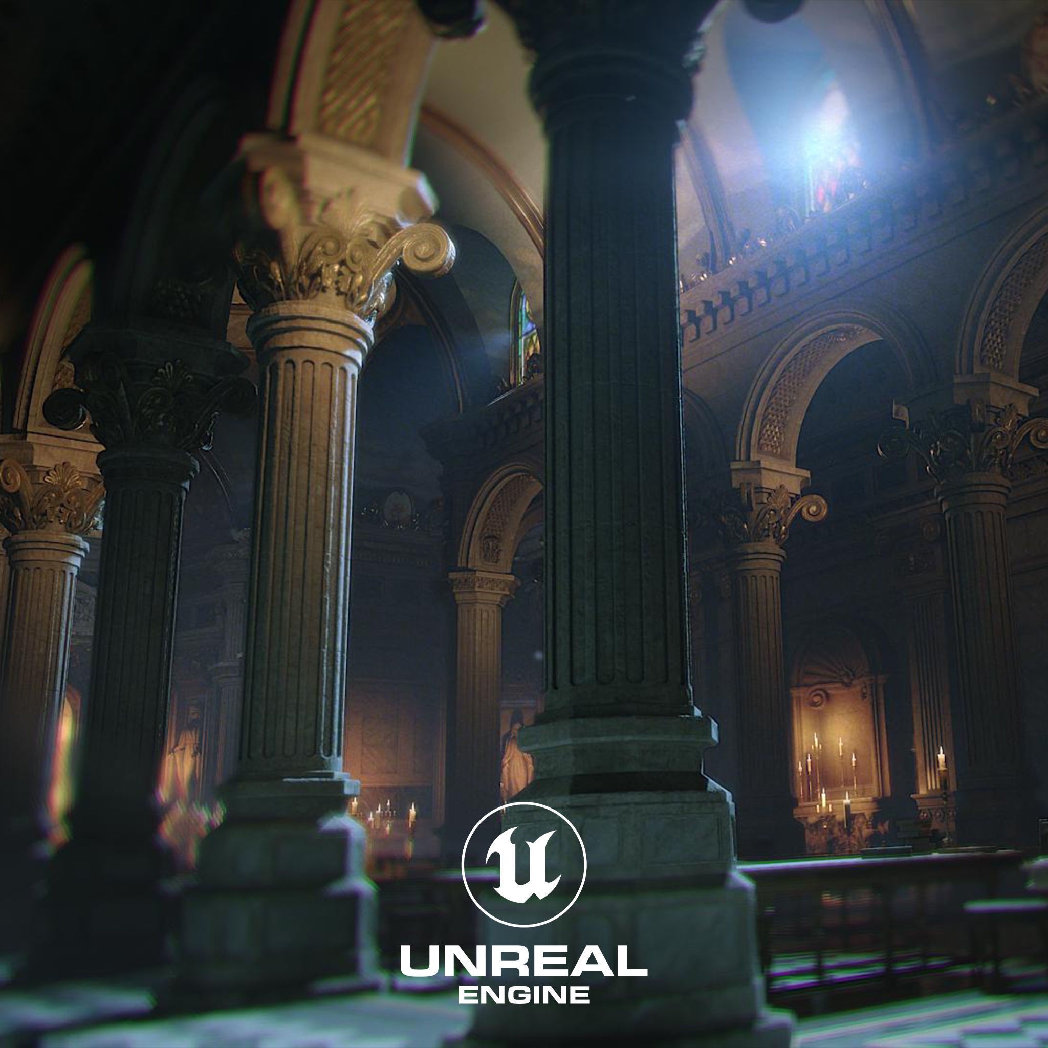 Dark Cathedral - Low-Poly Game-Ready 3D Model - View 7