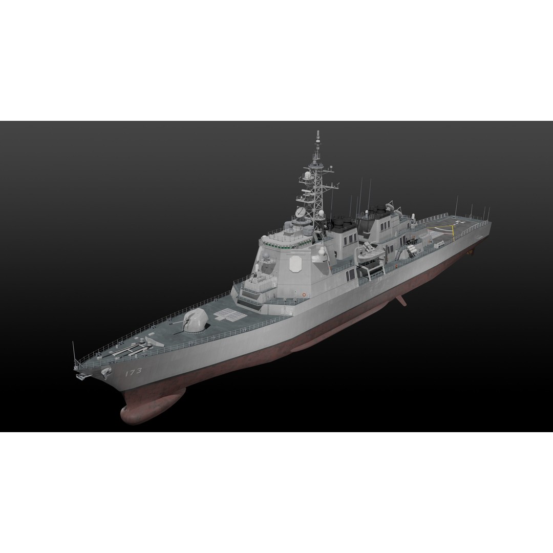 JMSDF Surface Fleet 3D Model – Military Warships, PBR Textures, Blender, FBX - View 29