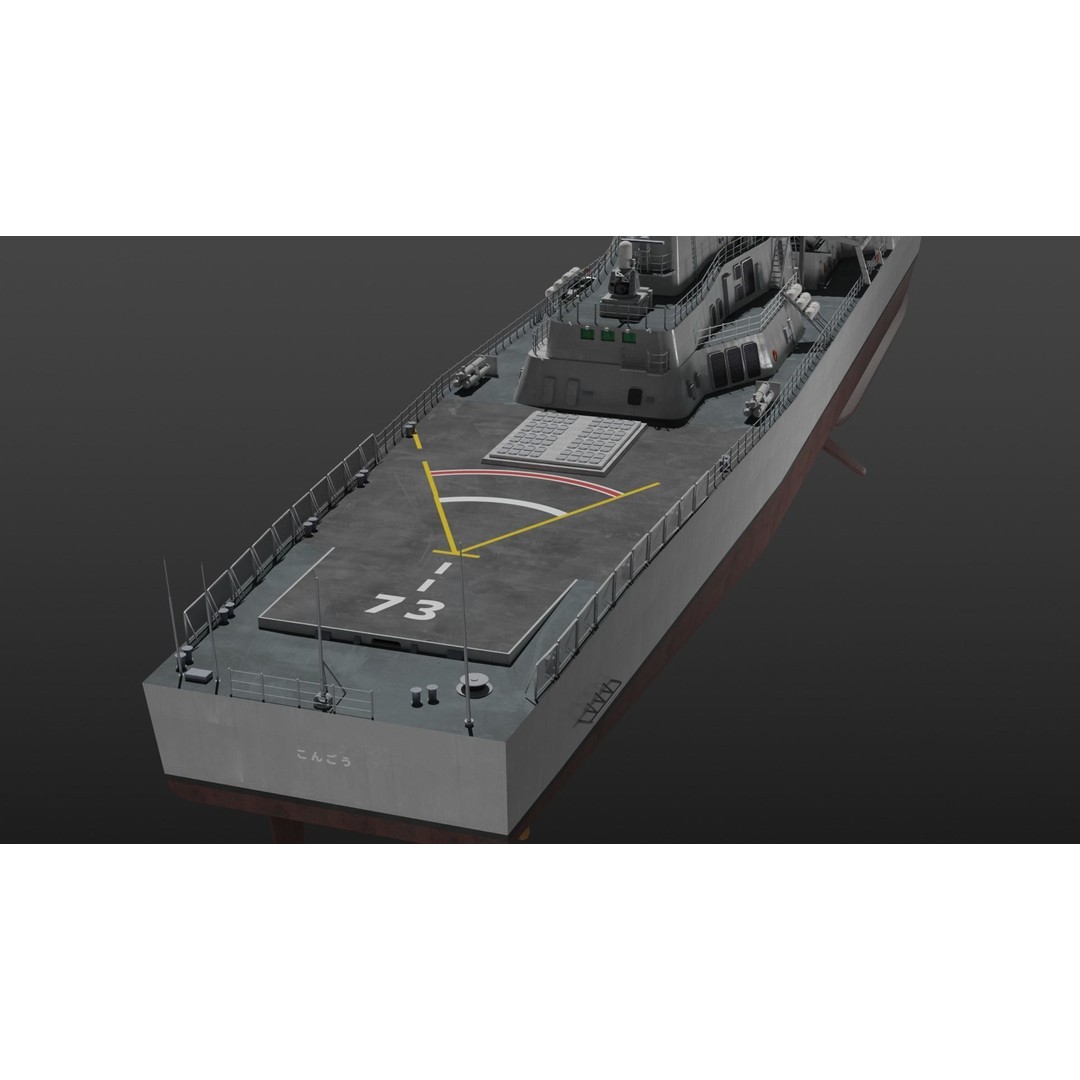 JMSDF Surface Fleet 3D Model – Military Warships, PBR Textures, Blender, FBX - View 34