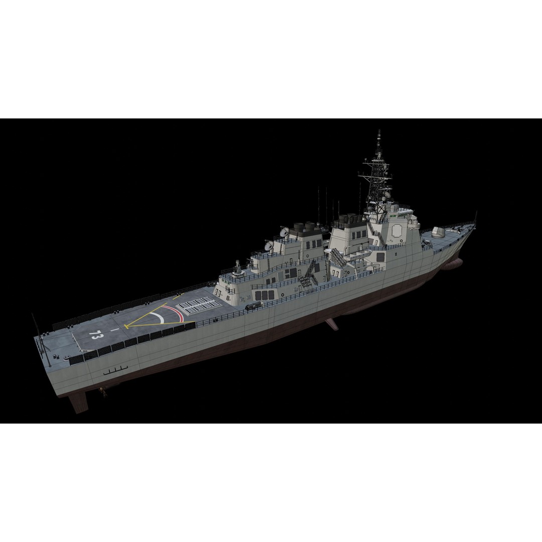 JMSDF Surface Fleet 3D Model – Military Warships, PBR Textures, Blender, FBX - View 38