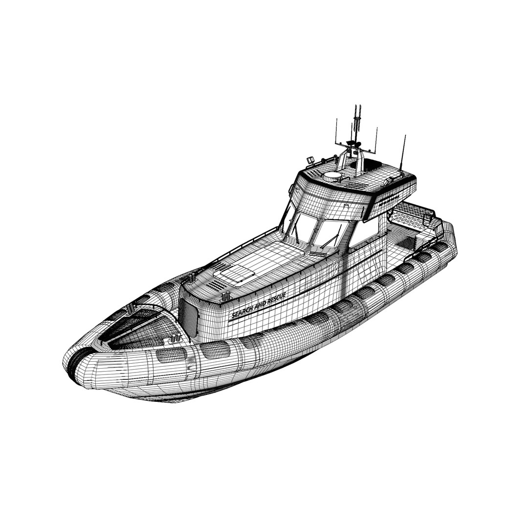 KNRM Rescue Boat 3D Model – Highly Detailed Vessel, FBX & OBJ Formats