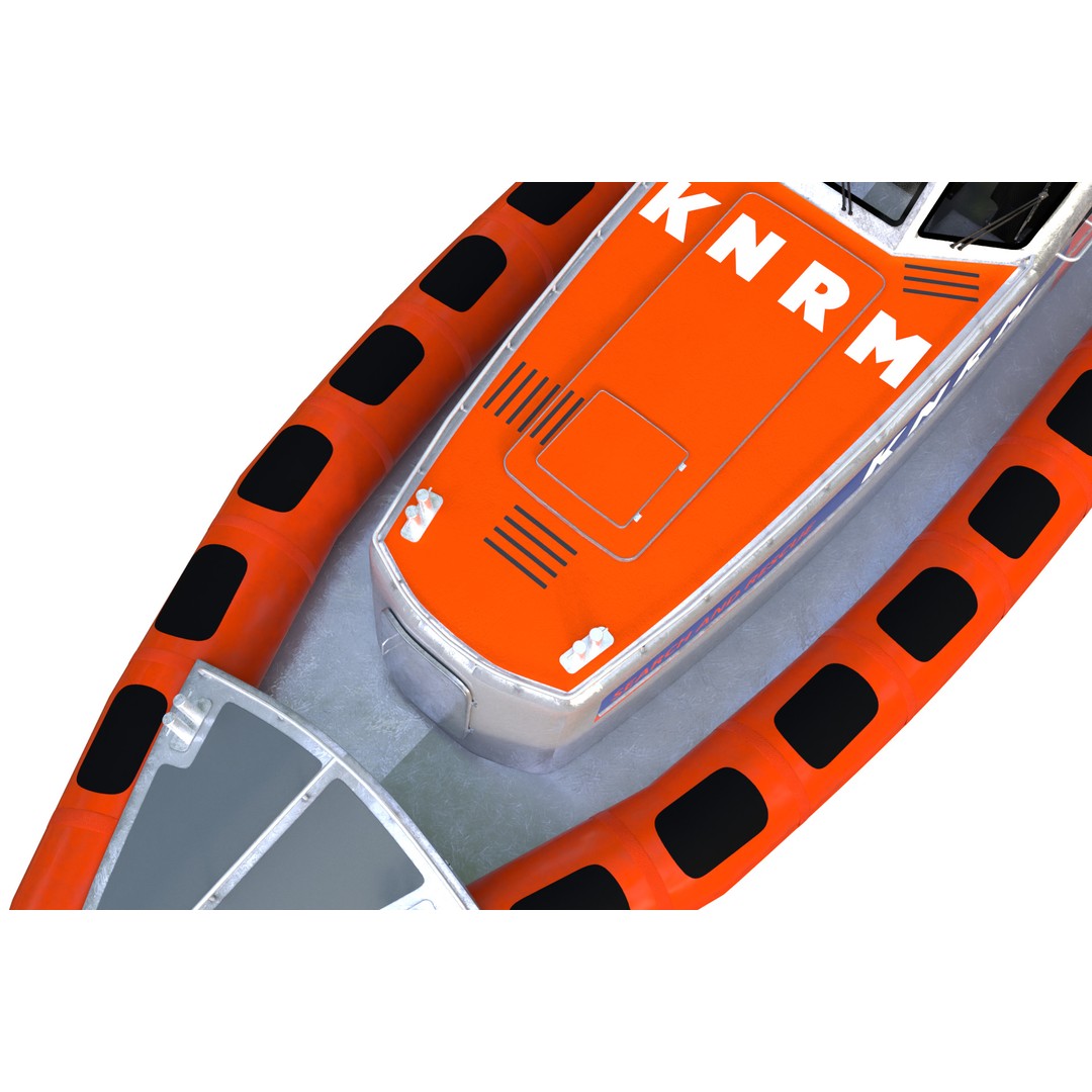 KNRM Rescue Boat 3D Model – Highly Detailed Vessel, FBX & OBJ Formats - View 11