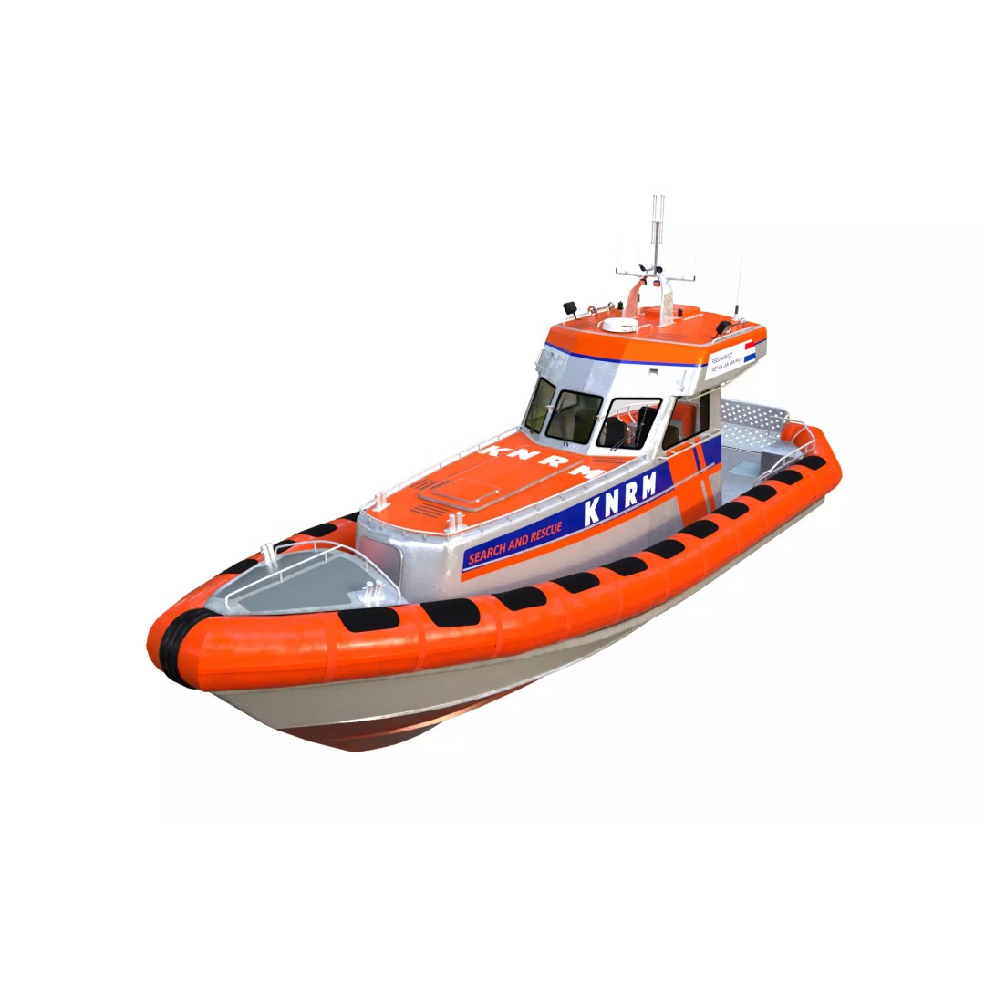 KNRM Rescue Boat 3D Model – Highly Detailed Vessel, FBX & OBJ Formats - View 2