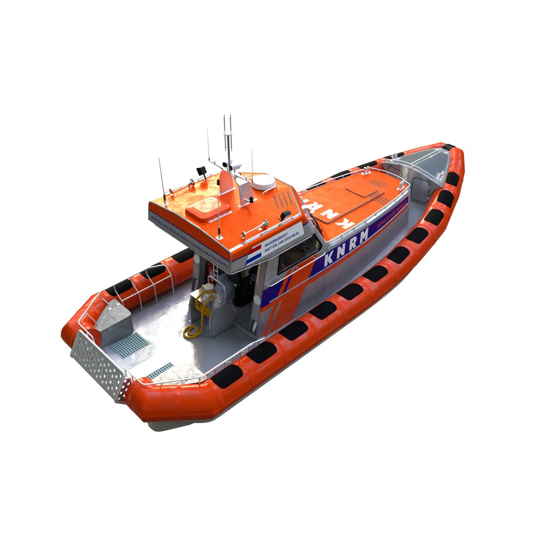 KNRM Rescue Boat 3D Model – Highly Detailed Vessel, FBX & OBJ Formats - View 5