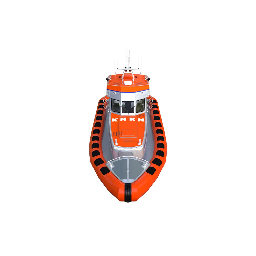 KNRM Rescue Boat 3D Model – Highly Detailed Vessel, FBX & OBJ Formats - View 7