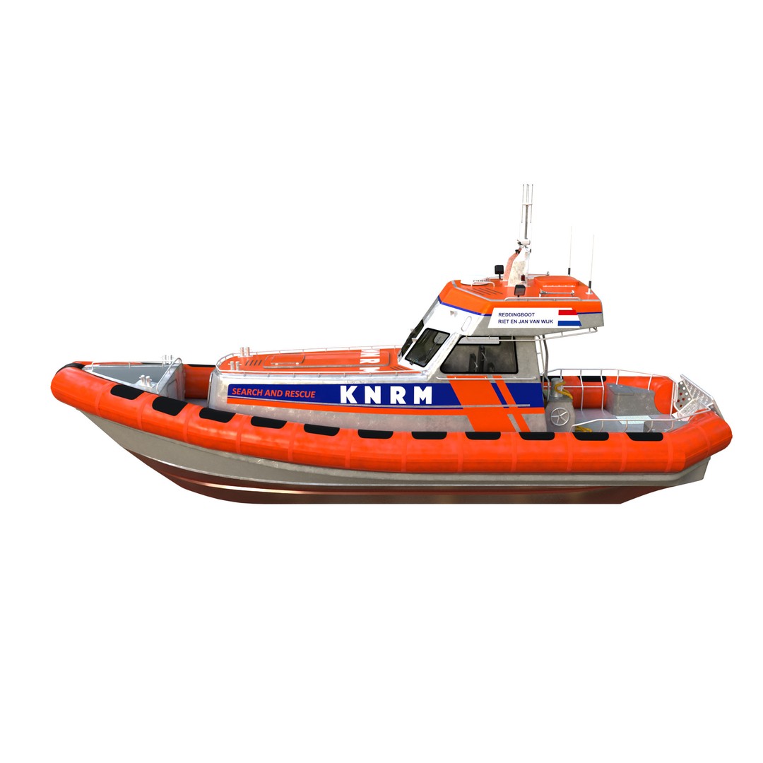 KNRM Rescue Boat 3D Model – Highly Detailed Vessel, FBX & OBJ Formats - View 8