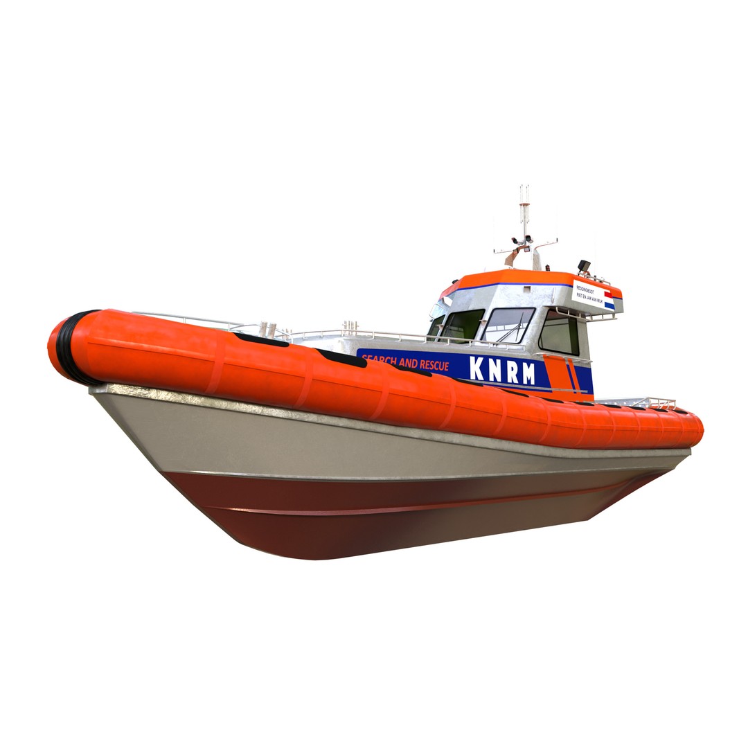 KNRM Rescue Boat 3D Model – Highly Detailed Vessel, FBX & OBJ Formats - View 9