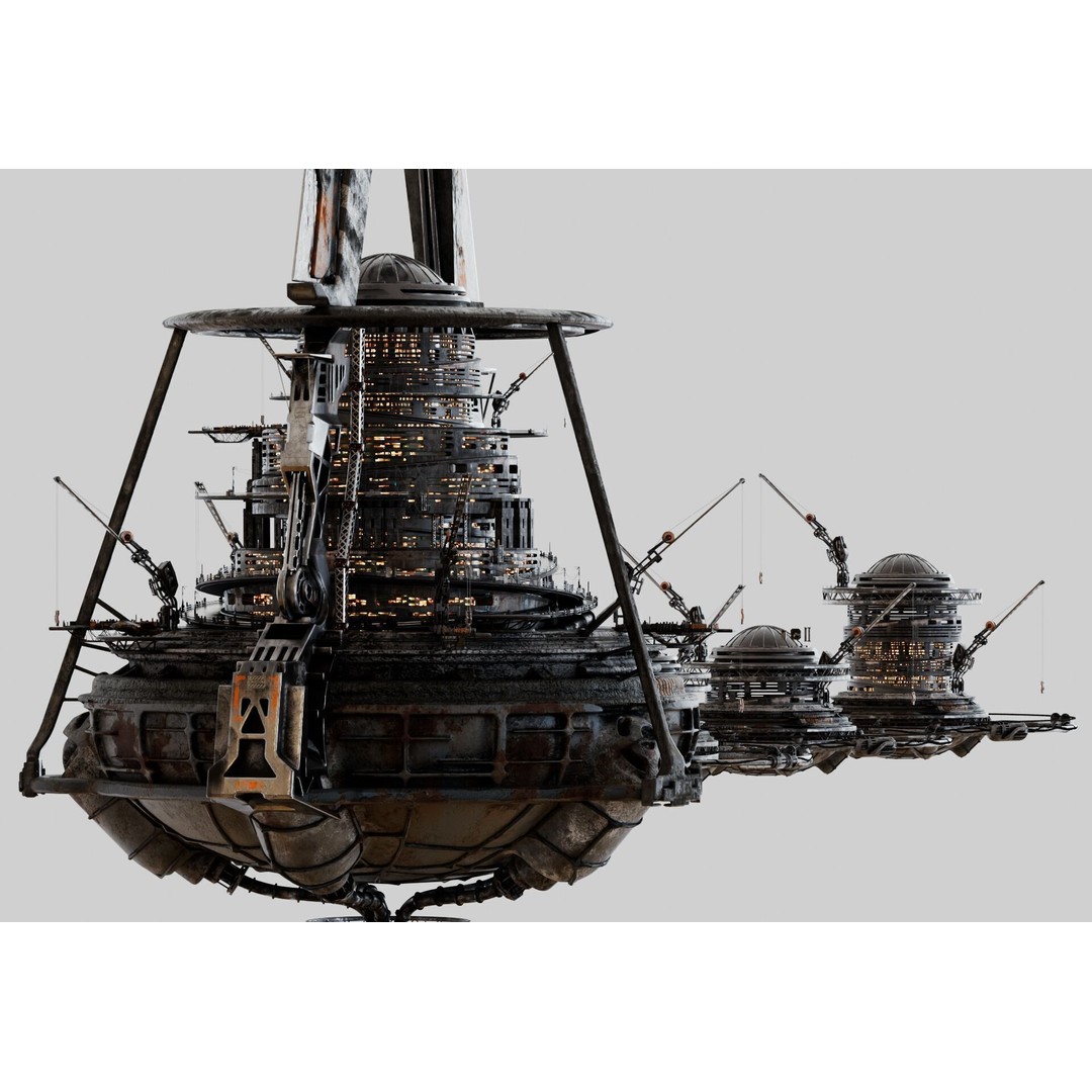 Buoy City VFX Kitbash 3D Model – PBR Ready, FBX, Game Asset - View 4