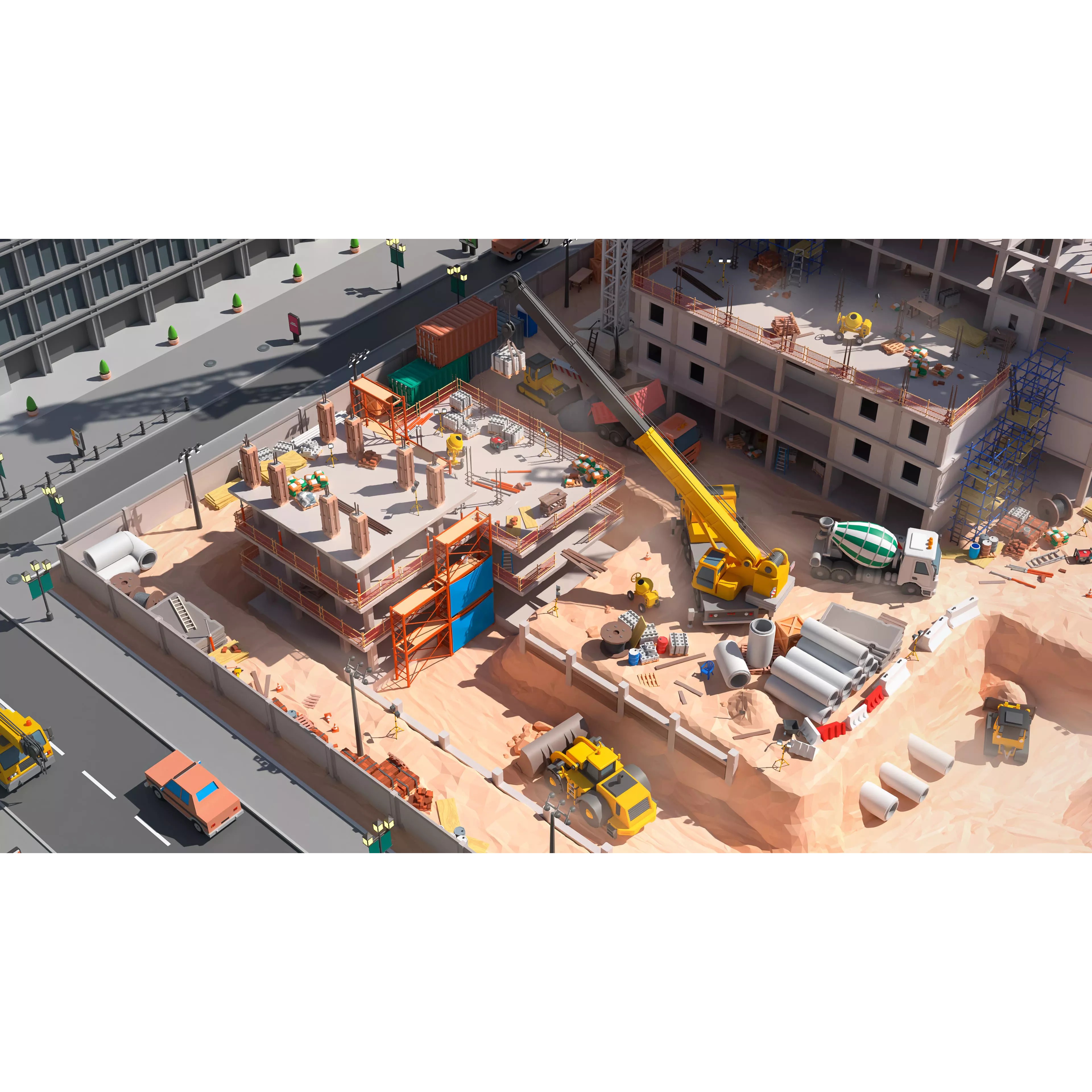 Construction Package - Low-Poly Game-Ready 3D Model - View 10