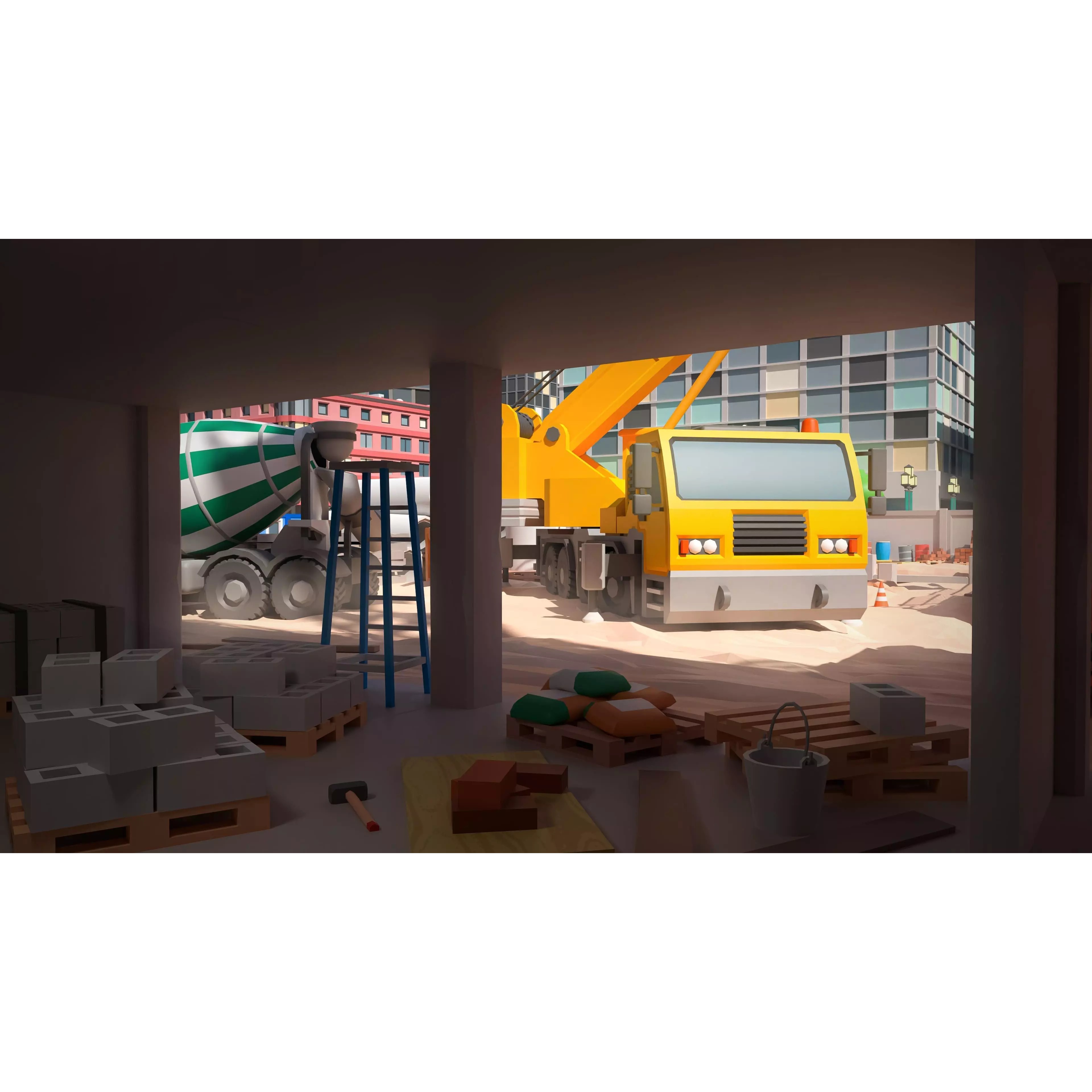 Construction Package - Low-Poly Game-Ready 3D Model - View 13