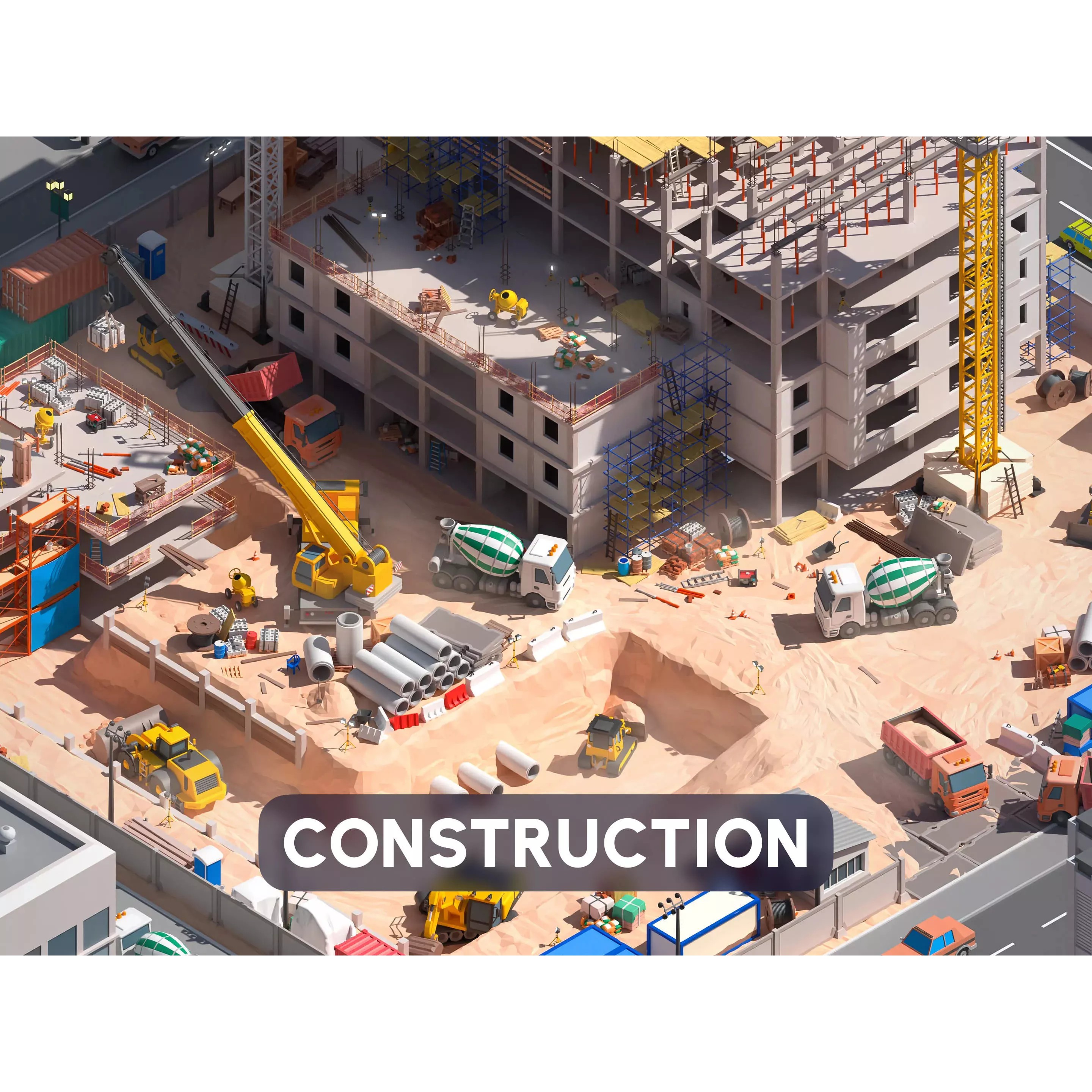 Construction Package - Low-Poly Game-Ready 3D Model - View 2