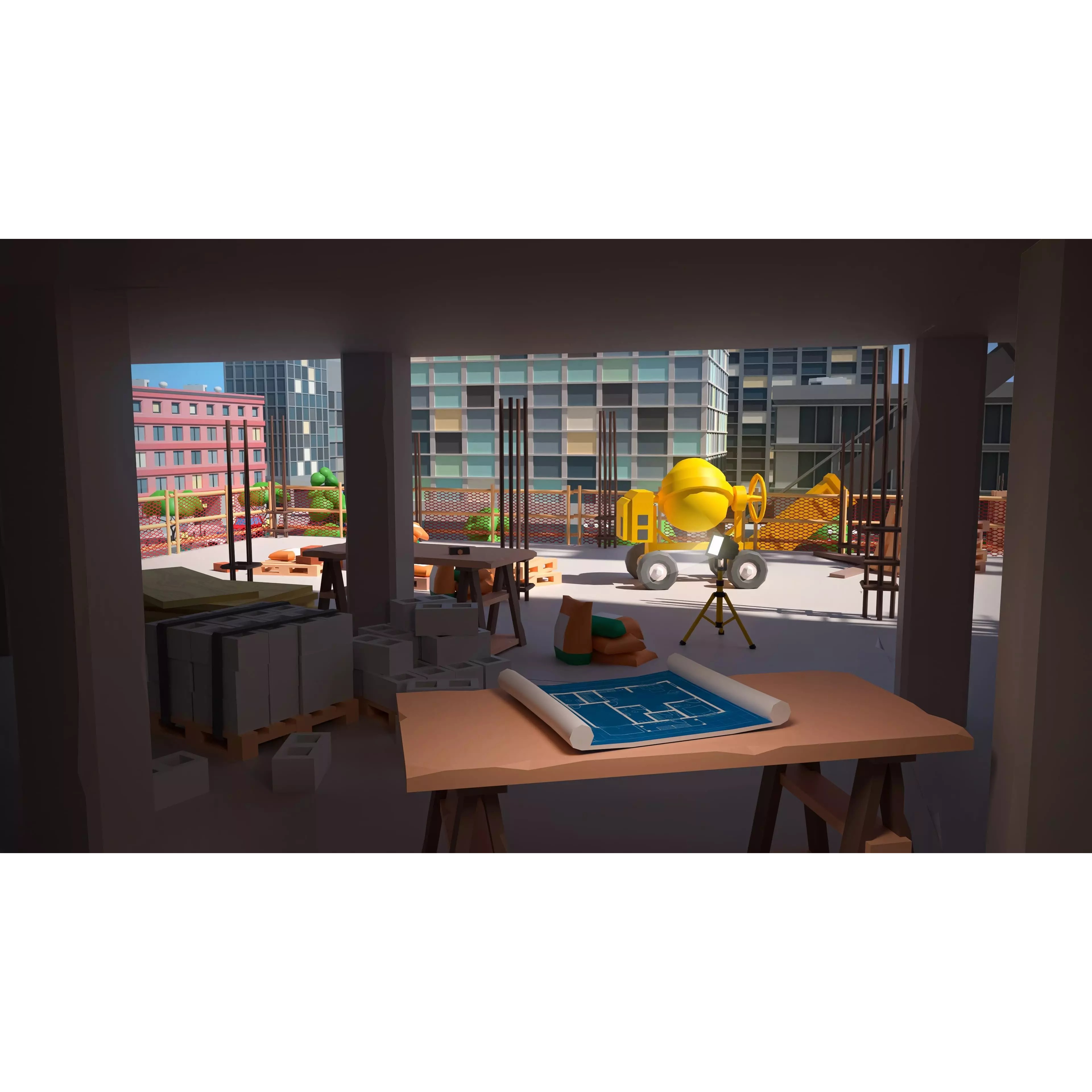 Construction Package - Low-Poly Game-Ready 3D Model - View 20