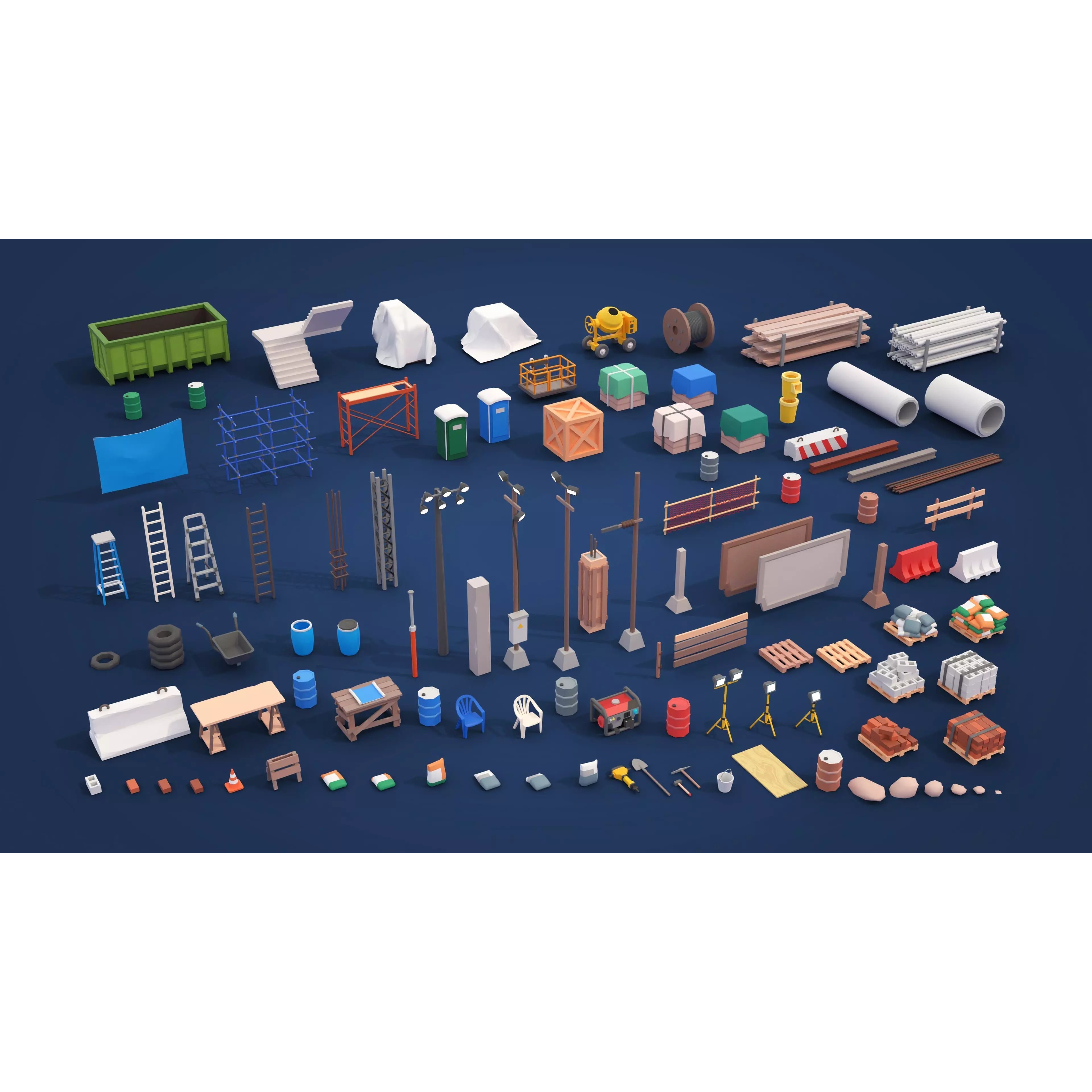 Construction Package - Low-Poly Game-Ready 3D Model - View 39