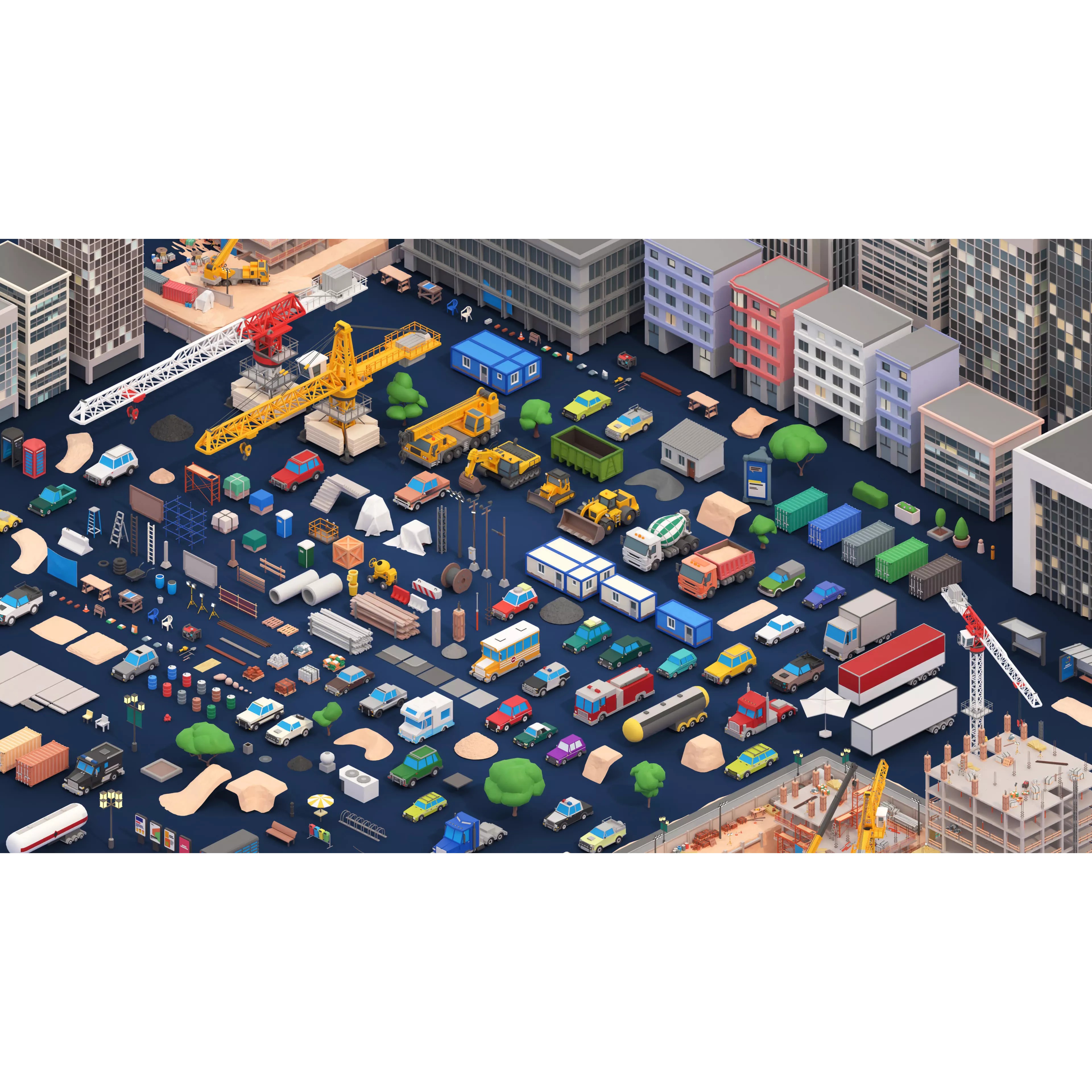 Construction Package - Low-Poly Game-Ready 3D Model - View 5