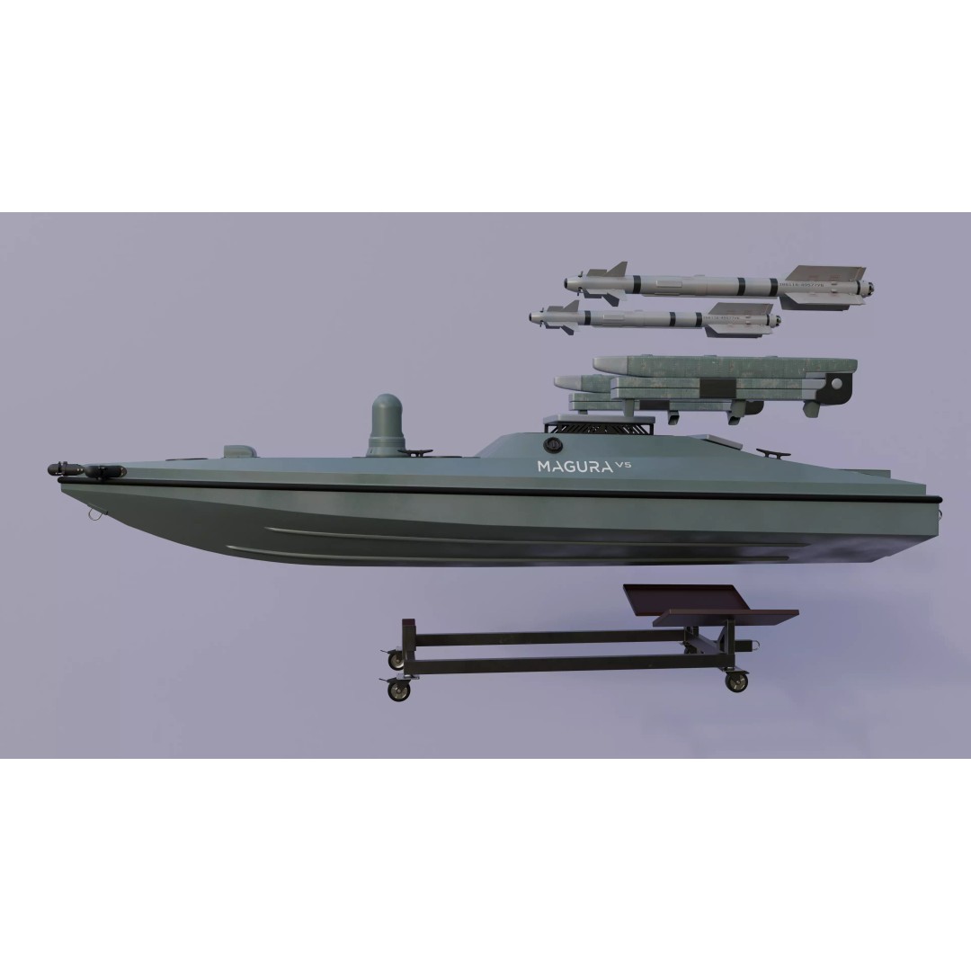 Magura V5 Naval Drone 3D Model – Low Poly Military Watercraft, FBX