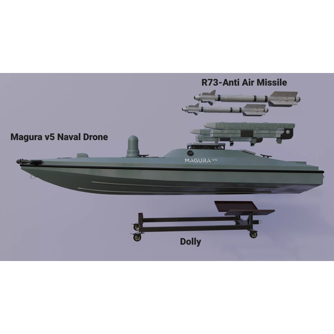 Magura V5 Naval Drone 3D Model – Low Poly Military Watercraft, FBX - View 3
