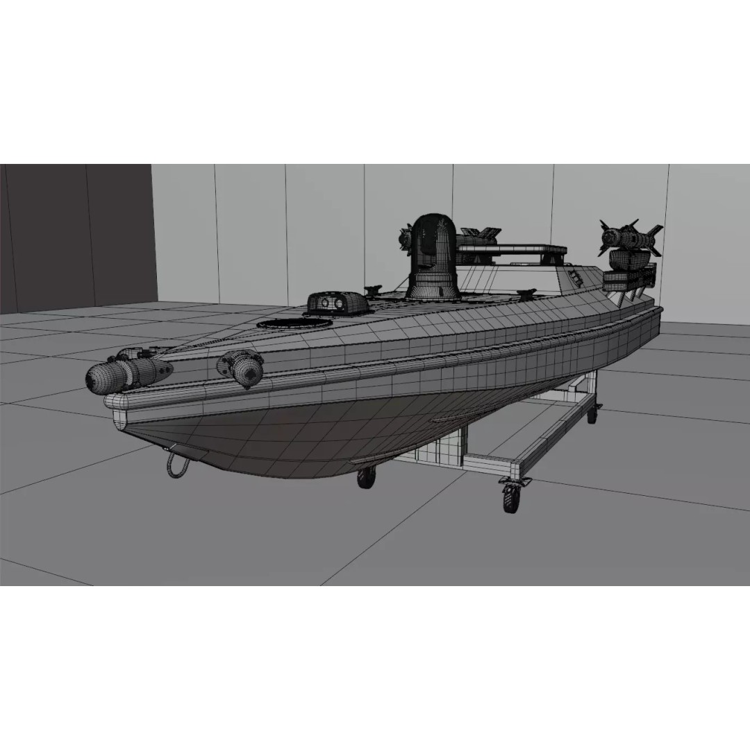 Magura V5 Naval Drone 3D Model – Low Poly Military Watercraft, FBX - View 6