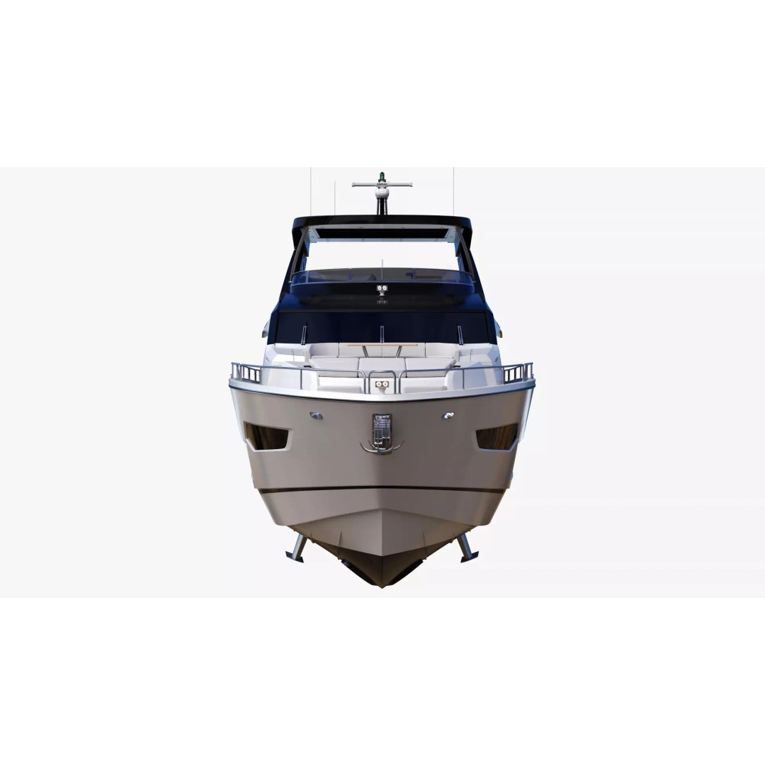 Luxury Motor Flybridge Yacht 3D Model – High Poly PBR Asset, FBX, OBJ, C4D - View 11