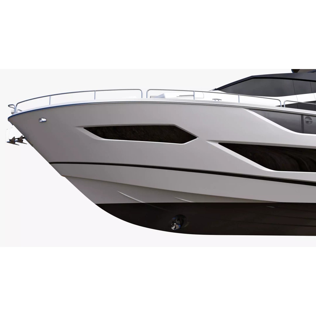 Luxury Motor Flybridge Yacht 3D Model – High Poly PBR Asset, FBX, OBJ, C4D - View 44