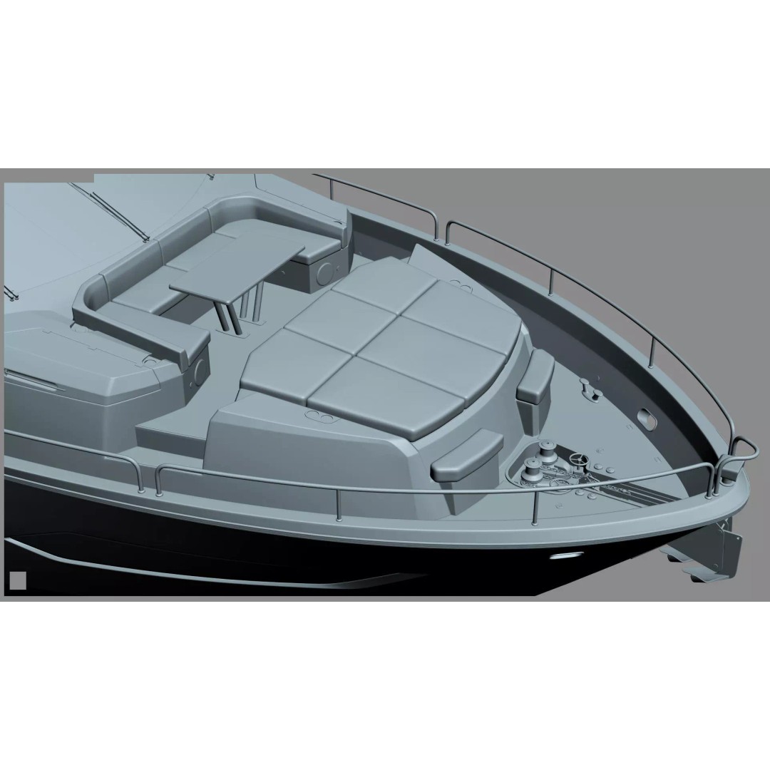 Luxury Motor Flybridge Yacht 3D Model – High Poly PBR Asset, FBX, OBJ, C4D - View 49