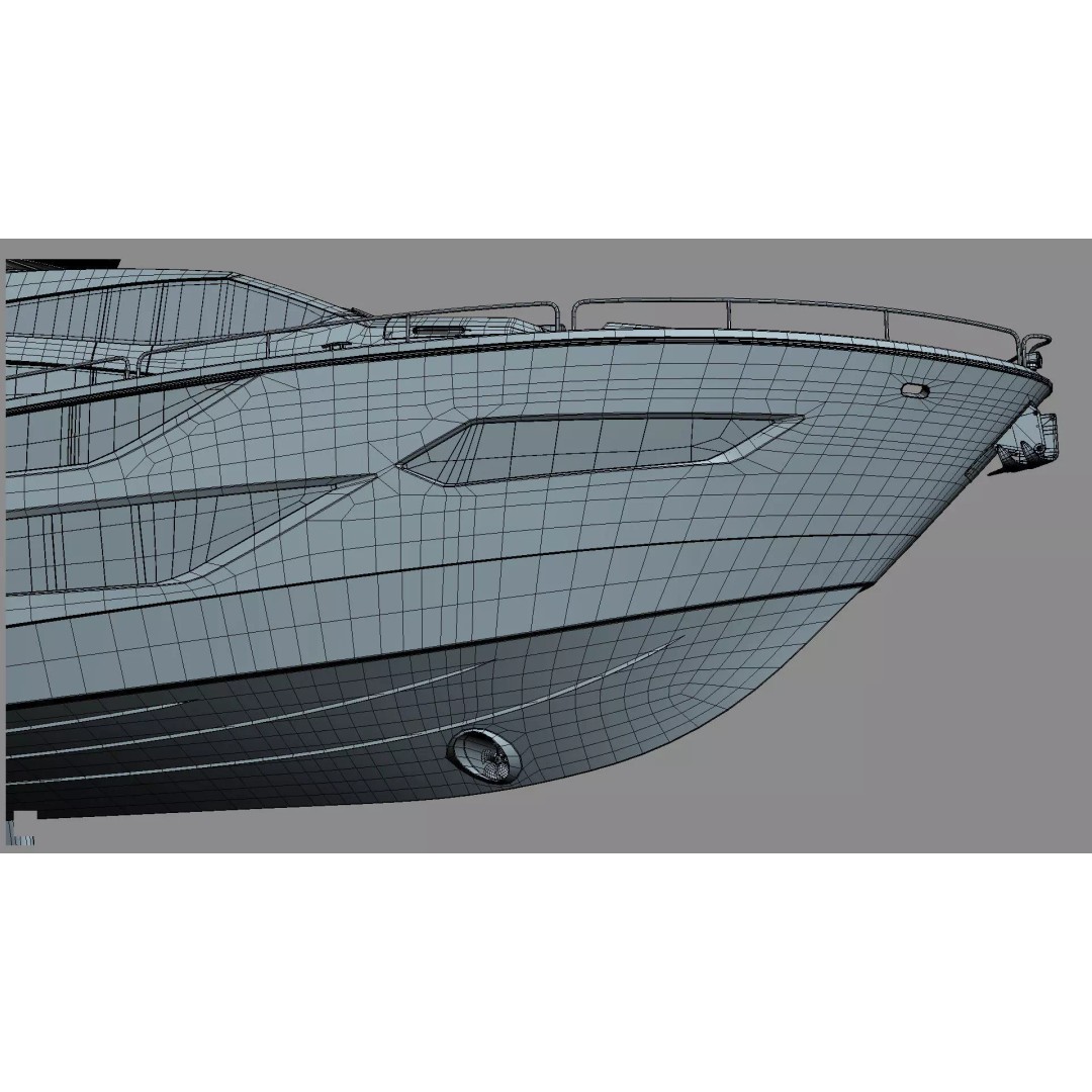 Luxury Motor Flybridge Yacht 3D Model – High Poly PBR Asset, FBX, OBJ, C4D - View 52