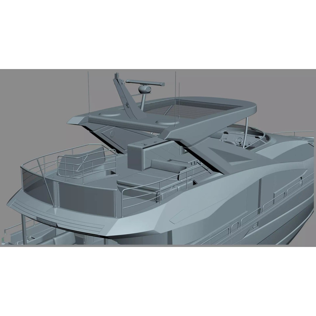 Luxury Motor Flybridge Yacht 3D Model – High Poly PBR Asset, FBX, OBJ, C4D - View 57
