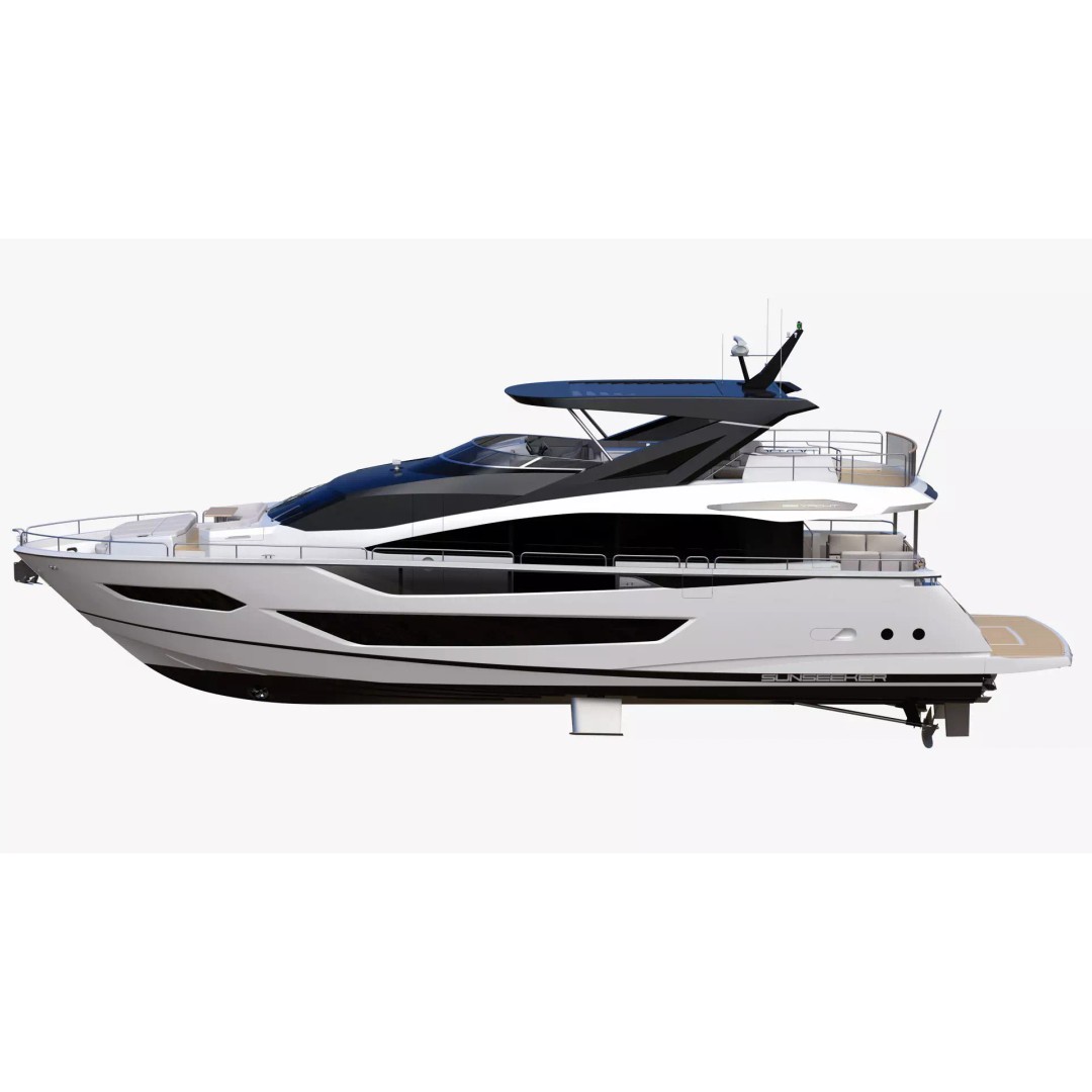 Luxury Motor Flybridge Yacht 3D Model – High Poly PBR Asset, FBX, OBJ, C4D - View 6