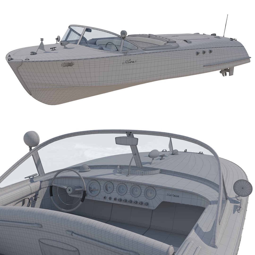 Riva Ariston Marietta 3D Model – Luxury Yacht, Game-Ready, FBX, PBR