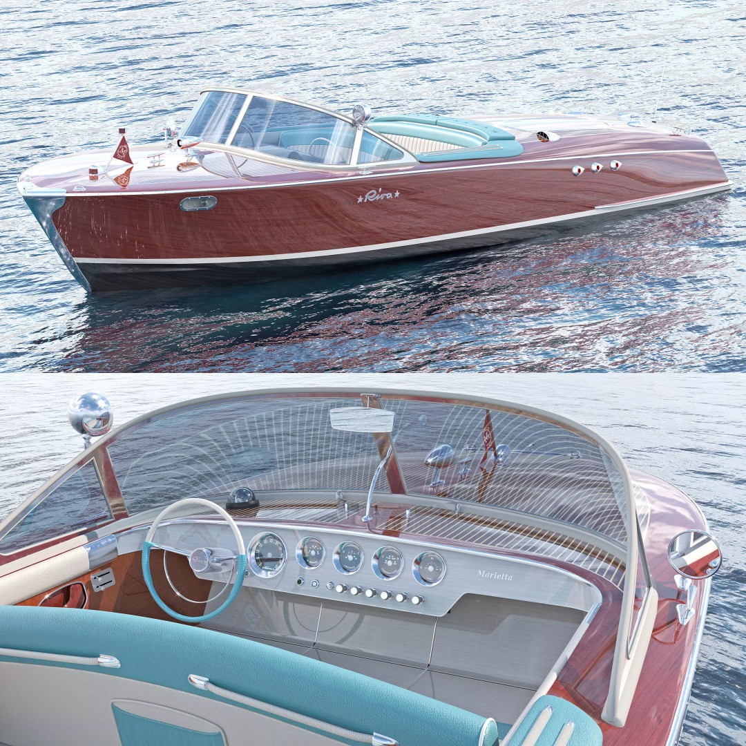 Riva Ariston Marietta 3D Model – Luxury Yacht, Game-Ready, FBX, PBR - View 2