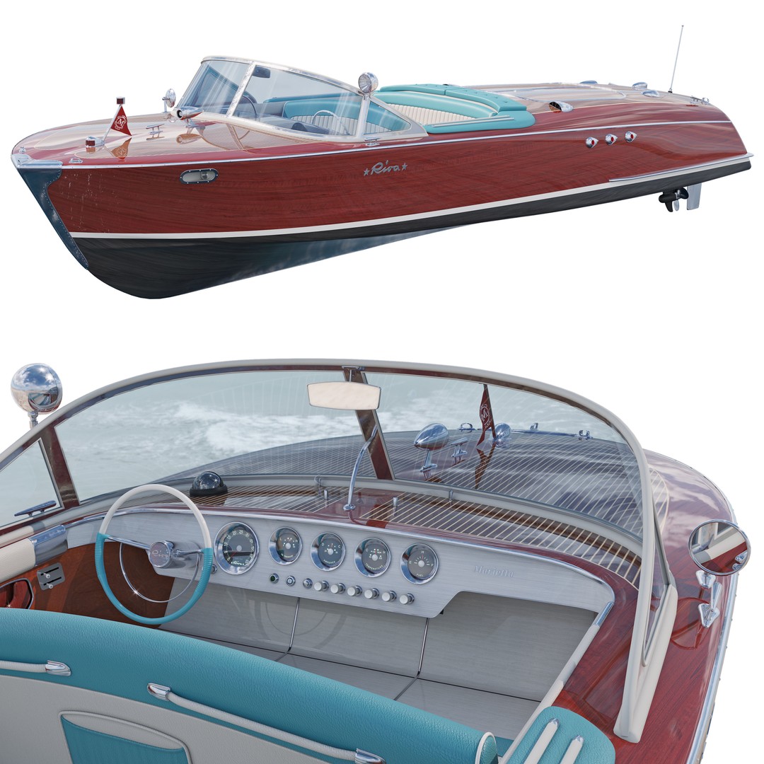 Riva Ariston Marietta 3D Model – Luxury Yacht, Game-Ready, FBX, PBR - View 4