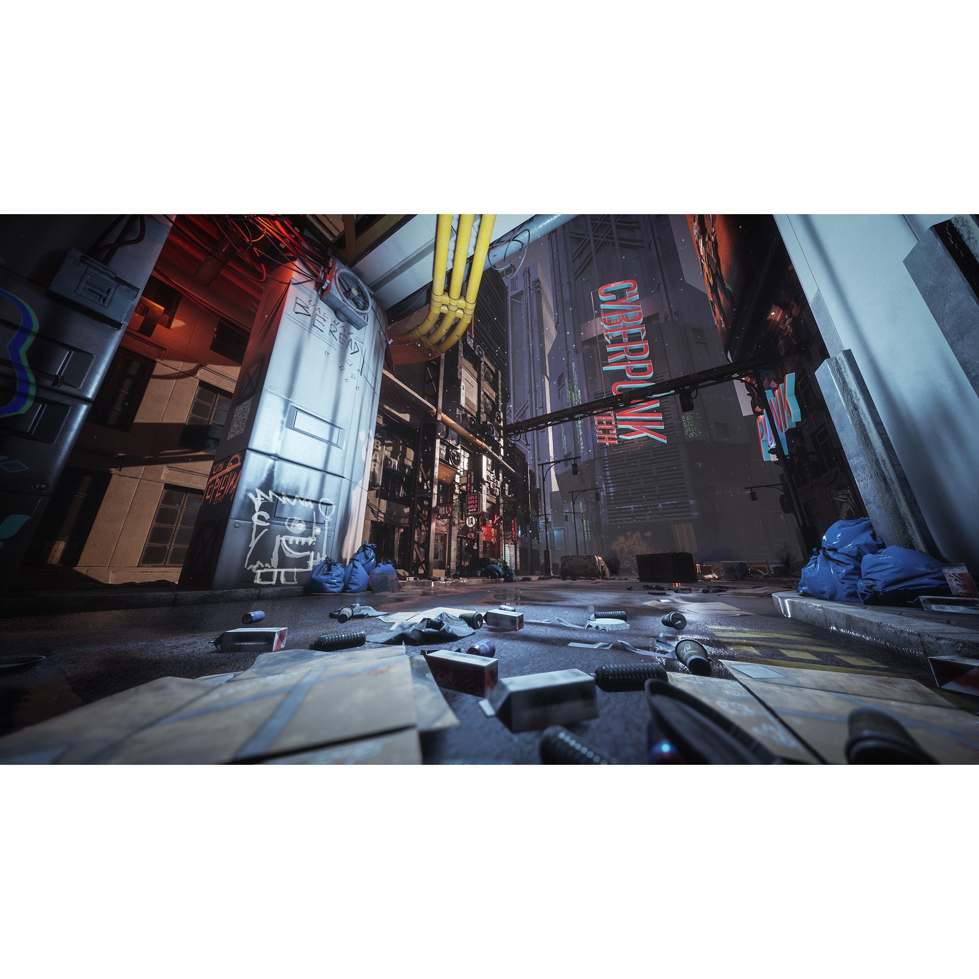 Cyberpunk Environment Kitbash Set - Low-Poly Game-Ready 3D Model - View 10