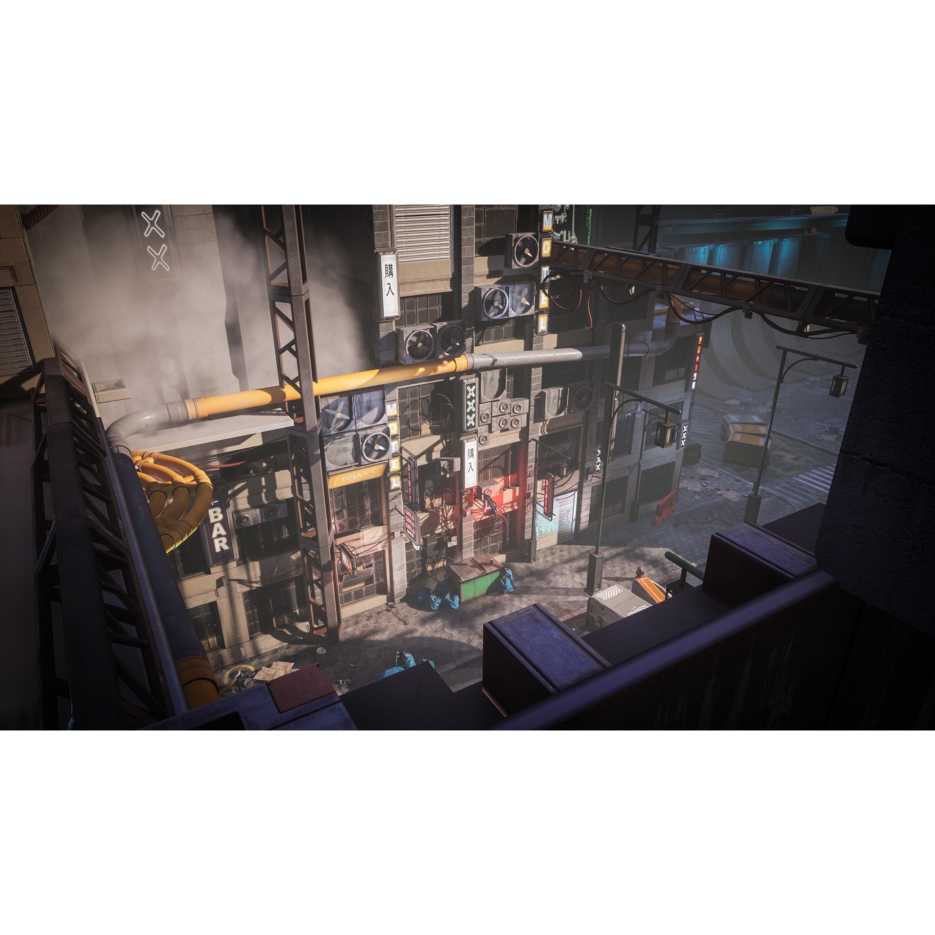 Cyberpunk Environment Kitbash Set - Low-Poly Game-Ready 3D Model - View 11