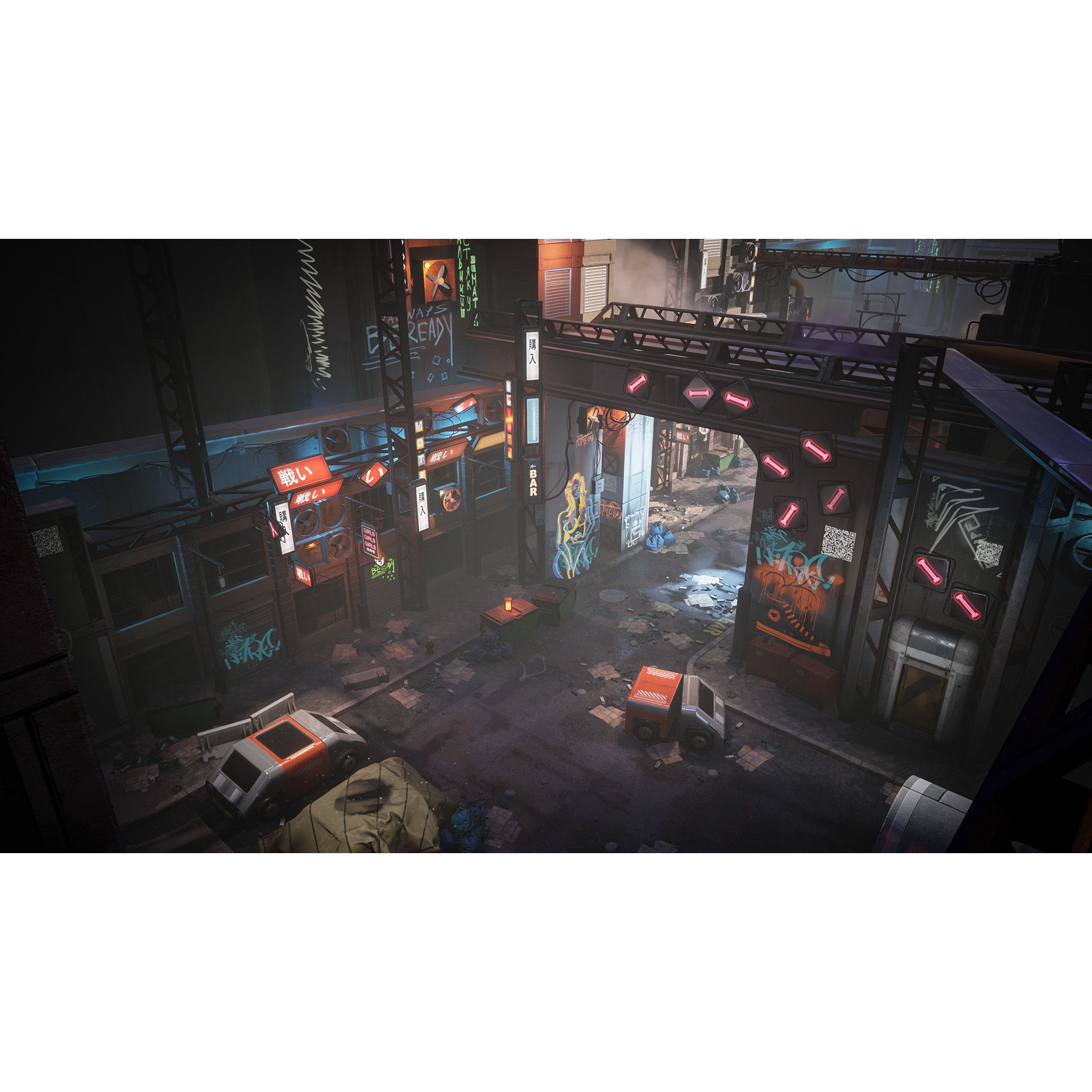 Cyberpunk Environment Kitbash Set - Low-Poly Game-Ready 3D Model - View 12