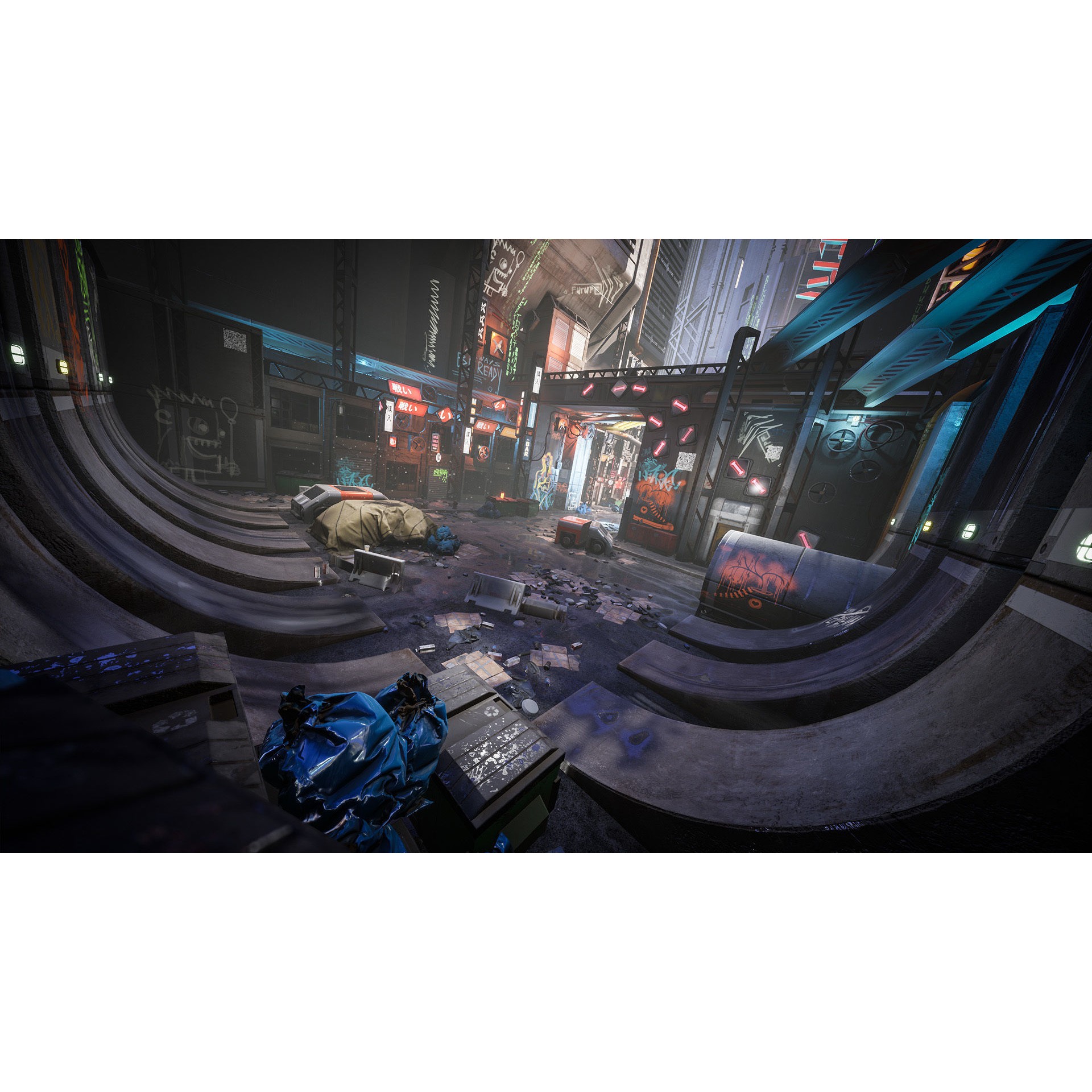 Cyberpunk Environment Kitbash Set - Low-Poly Game-Ready 3D Model - View 5