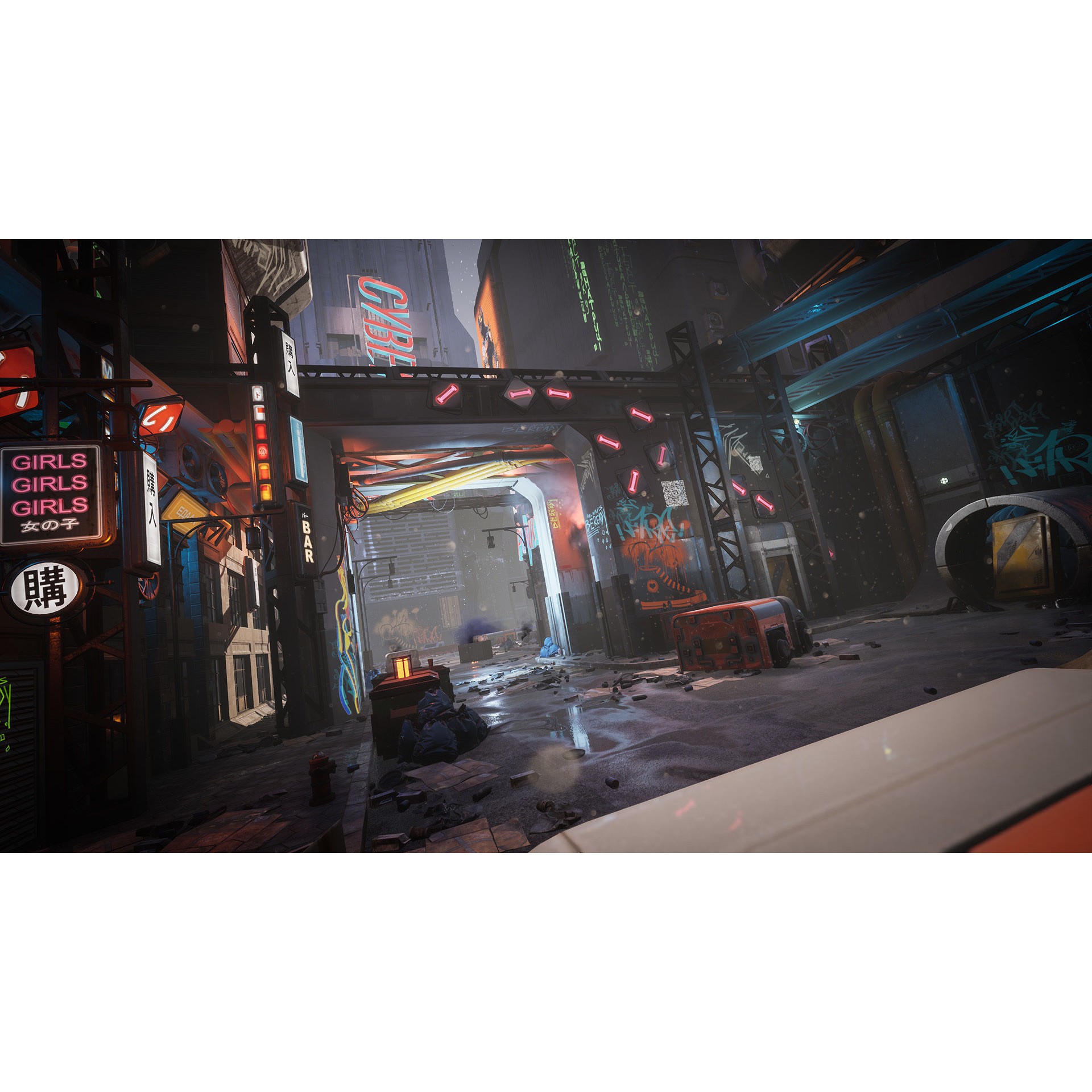 Cyberpunk Environment Kitbash Set - Low-Poly Game-Ready 3D Model - View 7