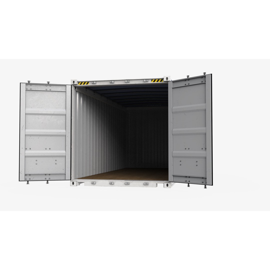 20ft Yang Ming Open Top Shipping Container 3D Model – PBR Game-Ready Asset, FBX - View 12