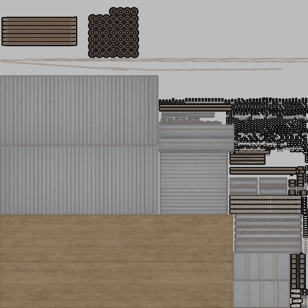 20ft Yang Ming Open Top Shipping Container 3D Model – PBR Game-Ready Asset, FBX - View 15