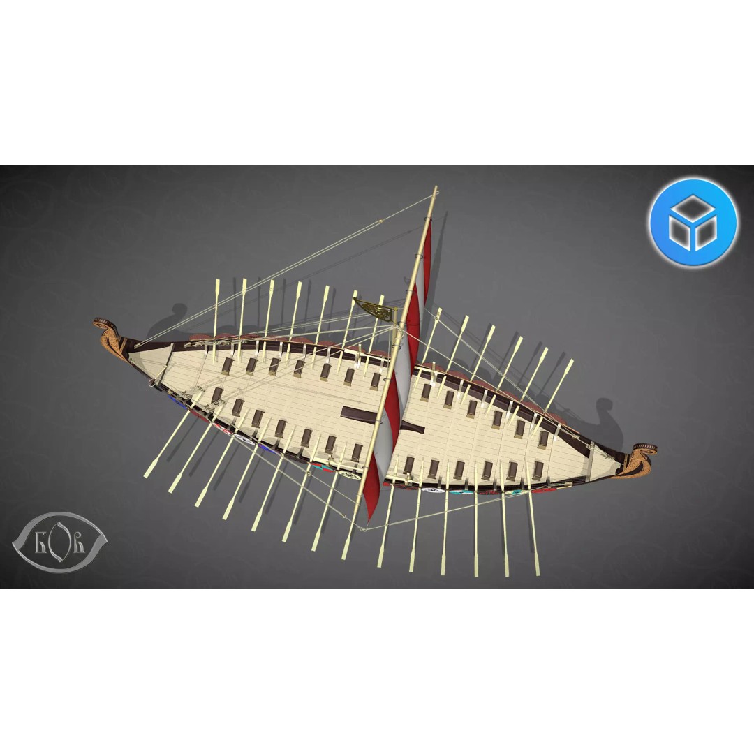 Drakkar 3D Model – Viking Warship, High Poly, OBJ, FBX Formats - View 10