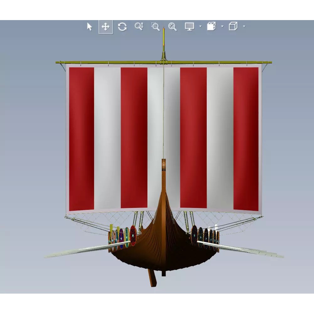 Drakkar 3D Model – Viking Warship, High Poly, OBJ, FBX Formats - View 16
