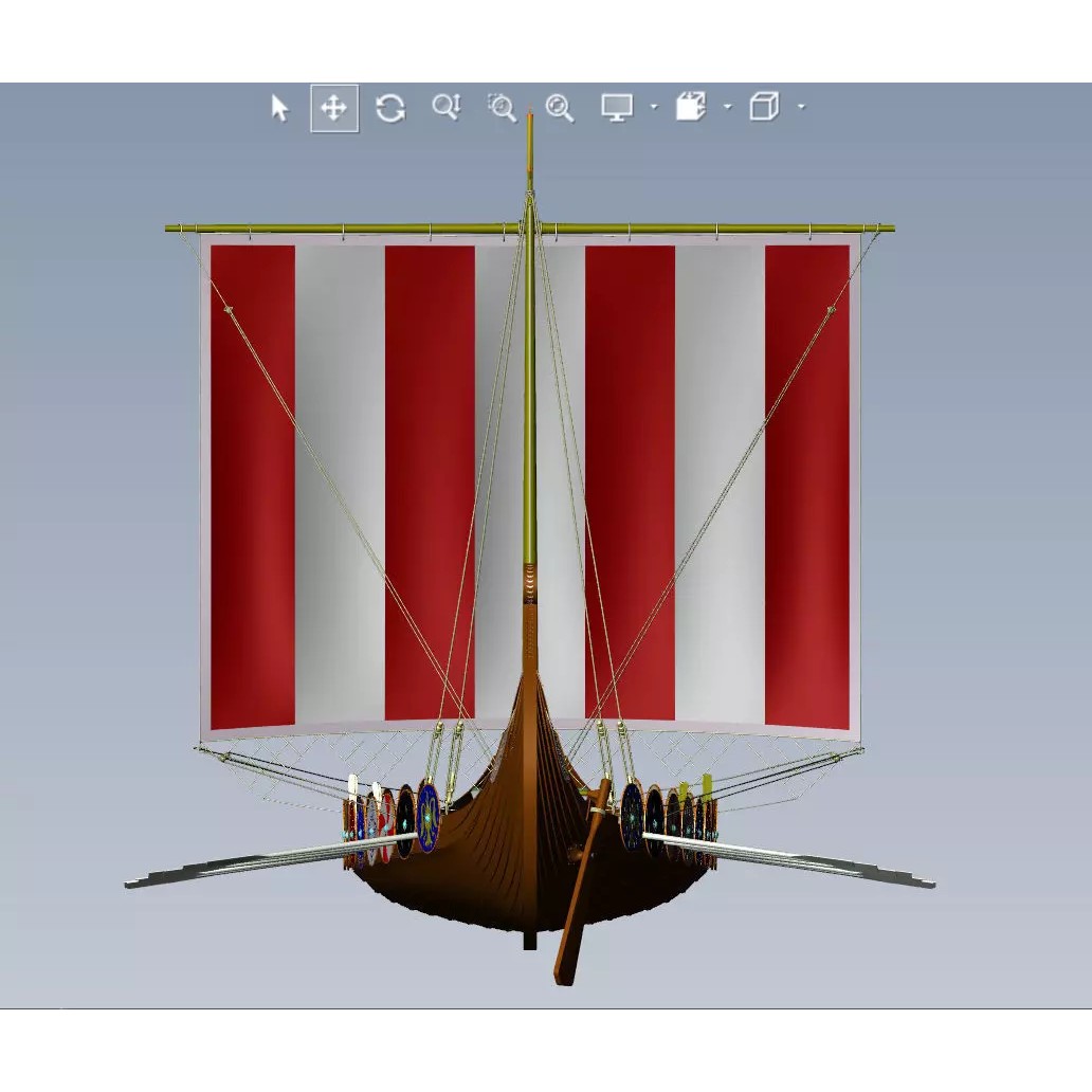 Drakkar 3D Model – Viking Warship, High Poly, OBJ, FBX Formats - View 17