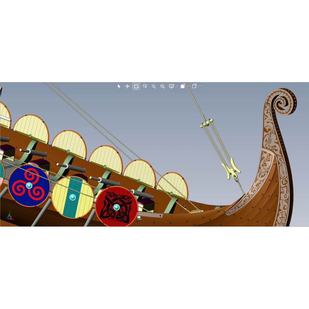 Drakkar 3D Model – Viking Warship, High Poly, OBJ, FBX Formats - View 20