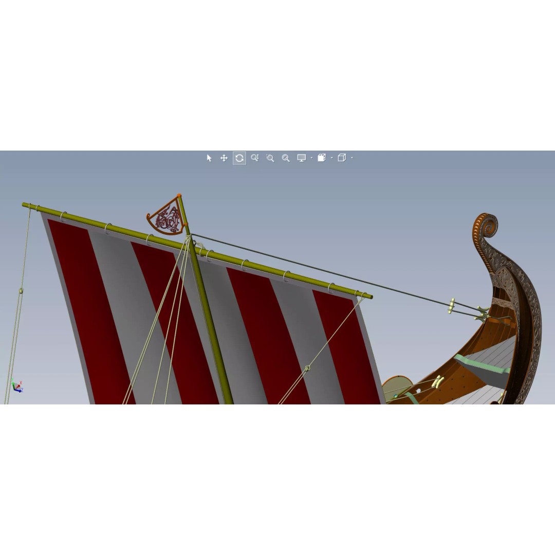 Drakkar 3D Model – Viking Warship, High Poly, OBJ, FBX Formats - View 22